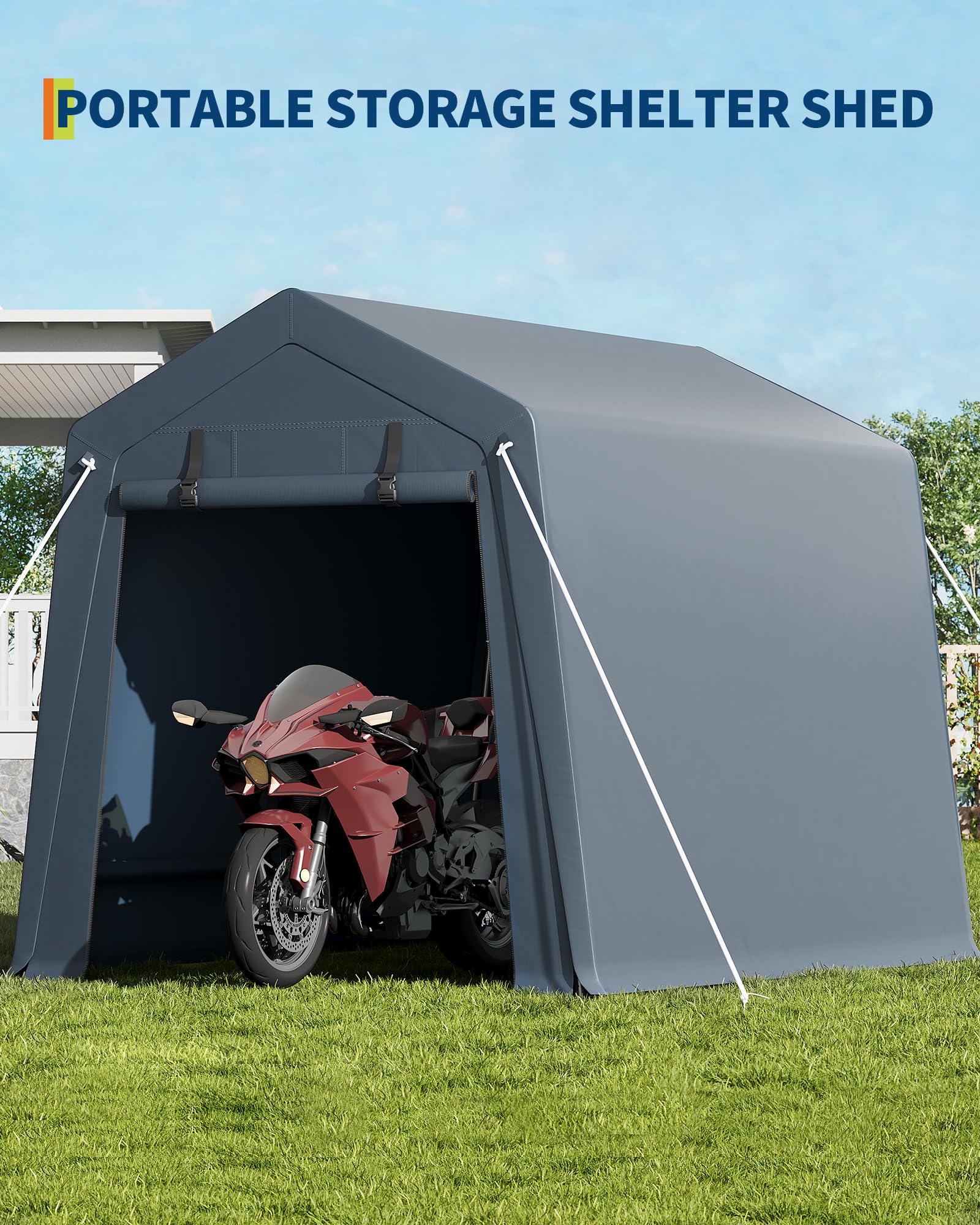 6x8 Ft Heavy-Duty Carport Tent