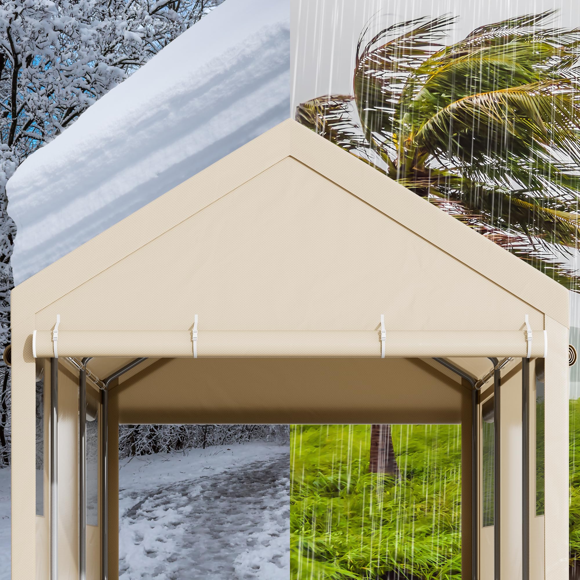 12x20 Ft Walsunny Heavy-Duty Carport