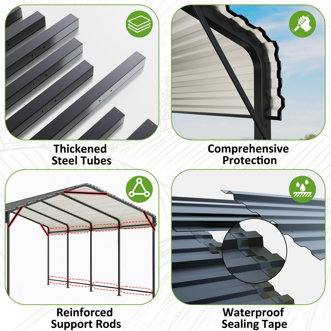 20x30 Ft Heavy-Duty Metal Carport
