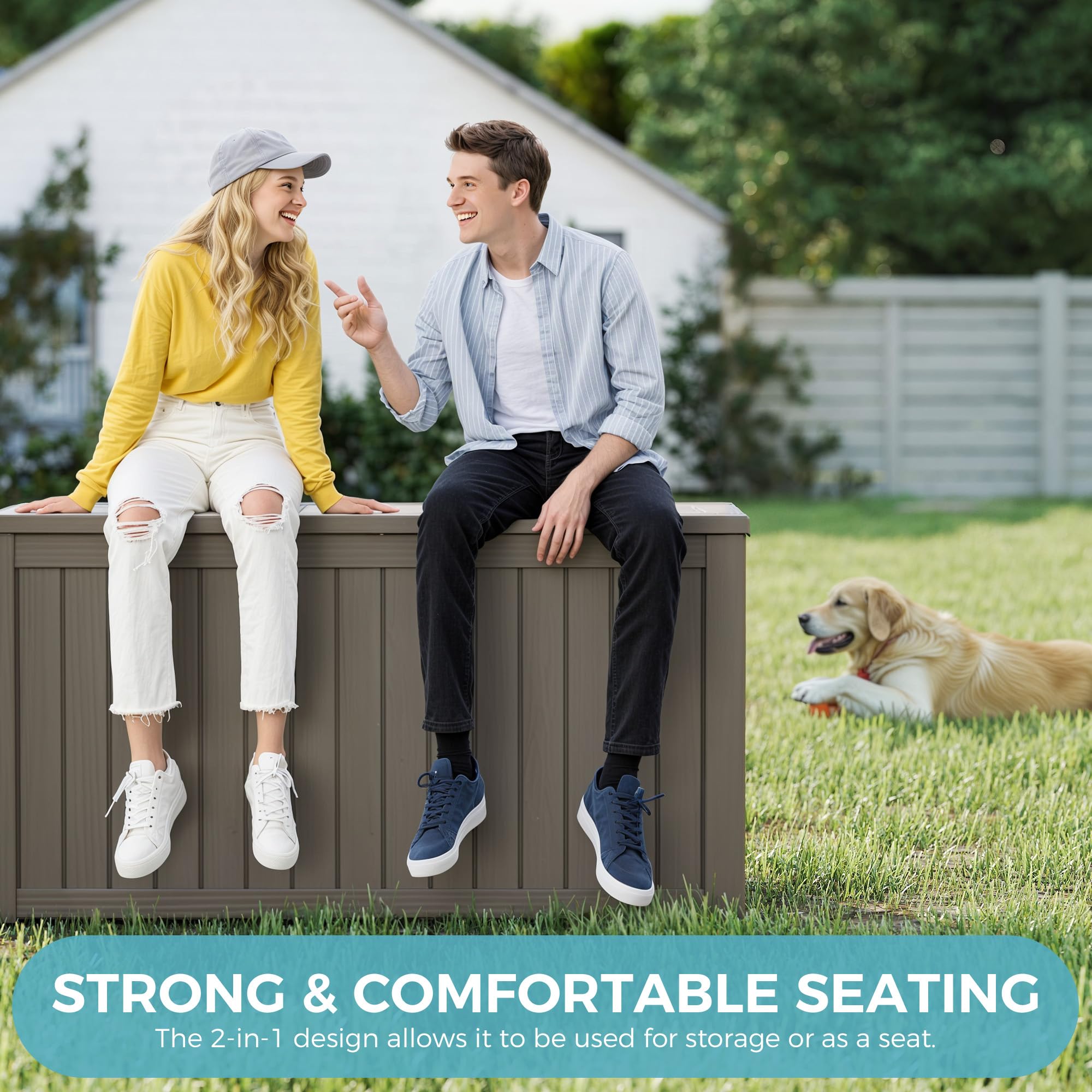 32-Gallon Resin Deck Box 2-Pack, Black