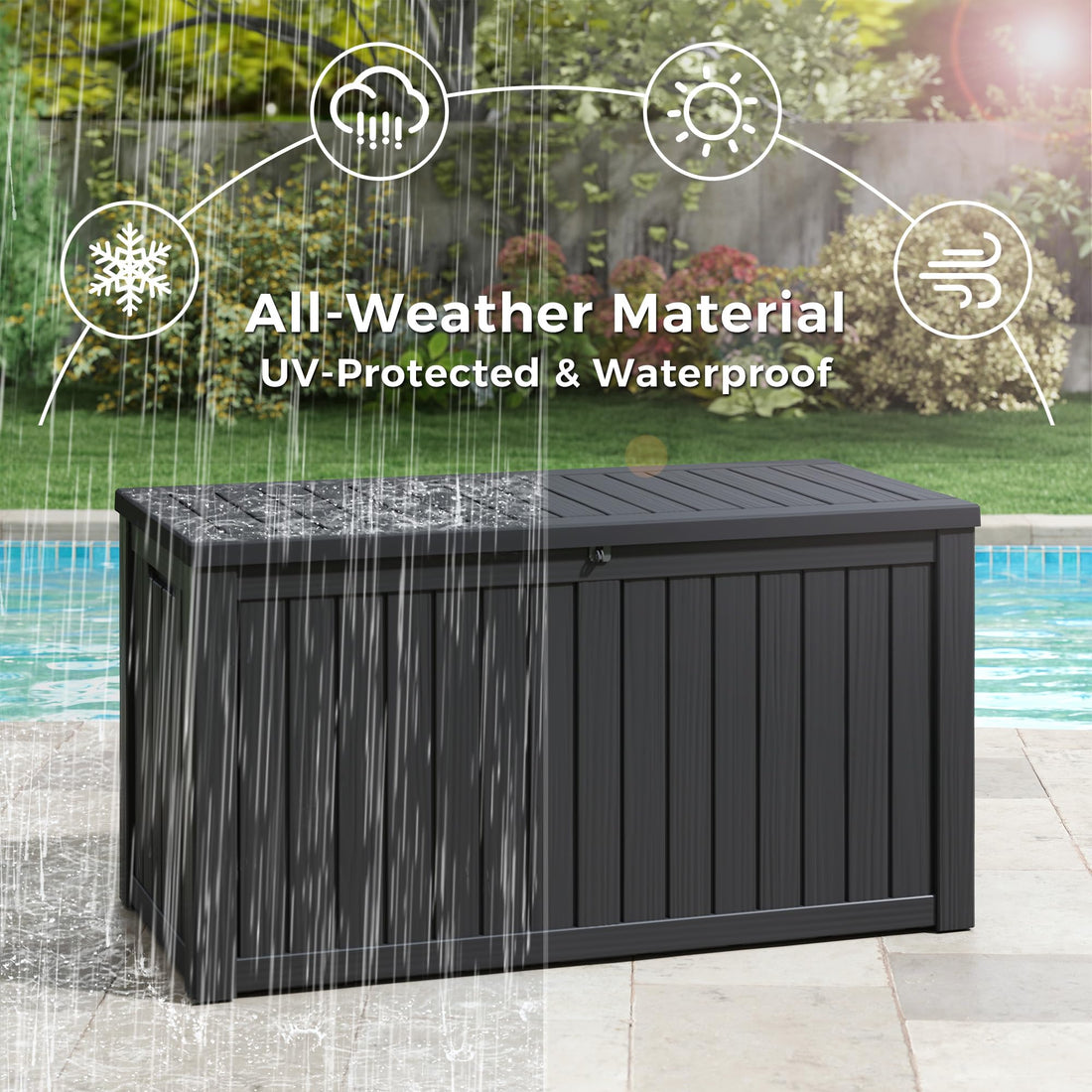 32-Gallon Resin Deck Box 2-Pack, Black
