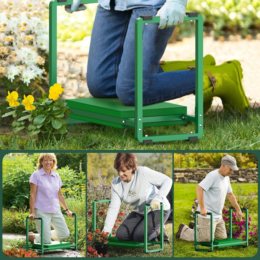 FLINTER Wide Garden Kneeler & Seat, Black