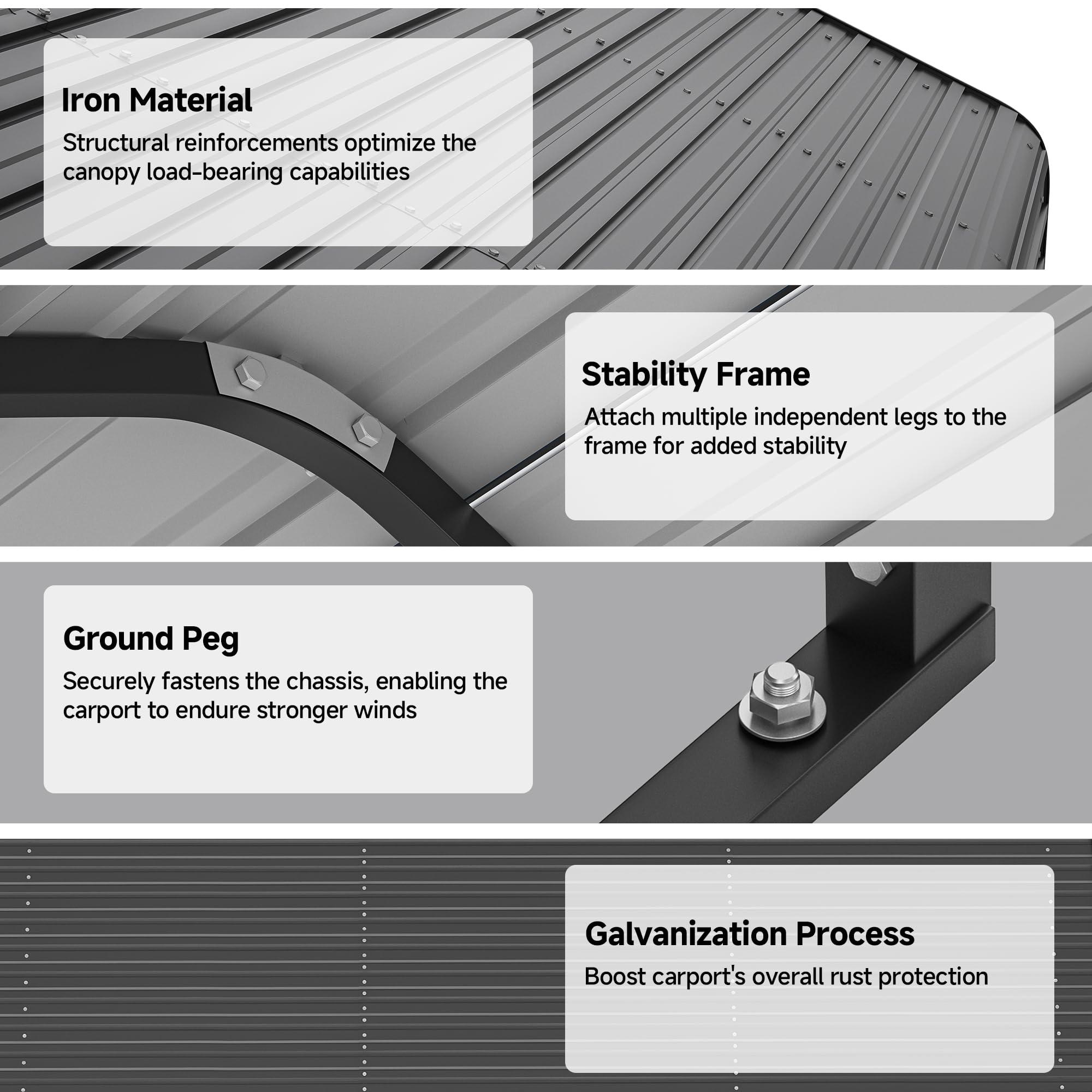 12x20 Ft Real Relax Heavy-Duty Carport