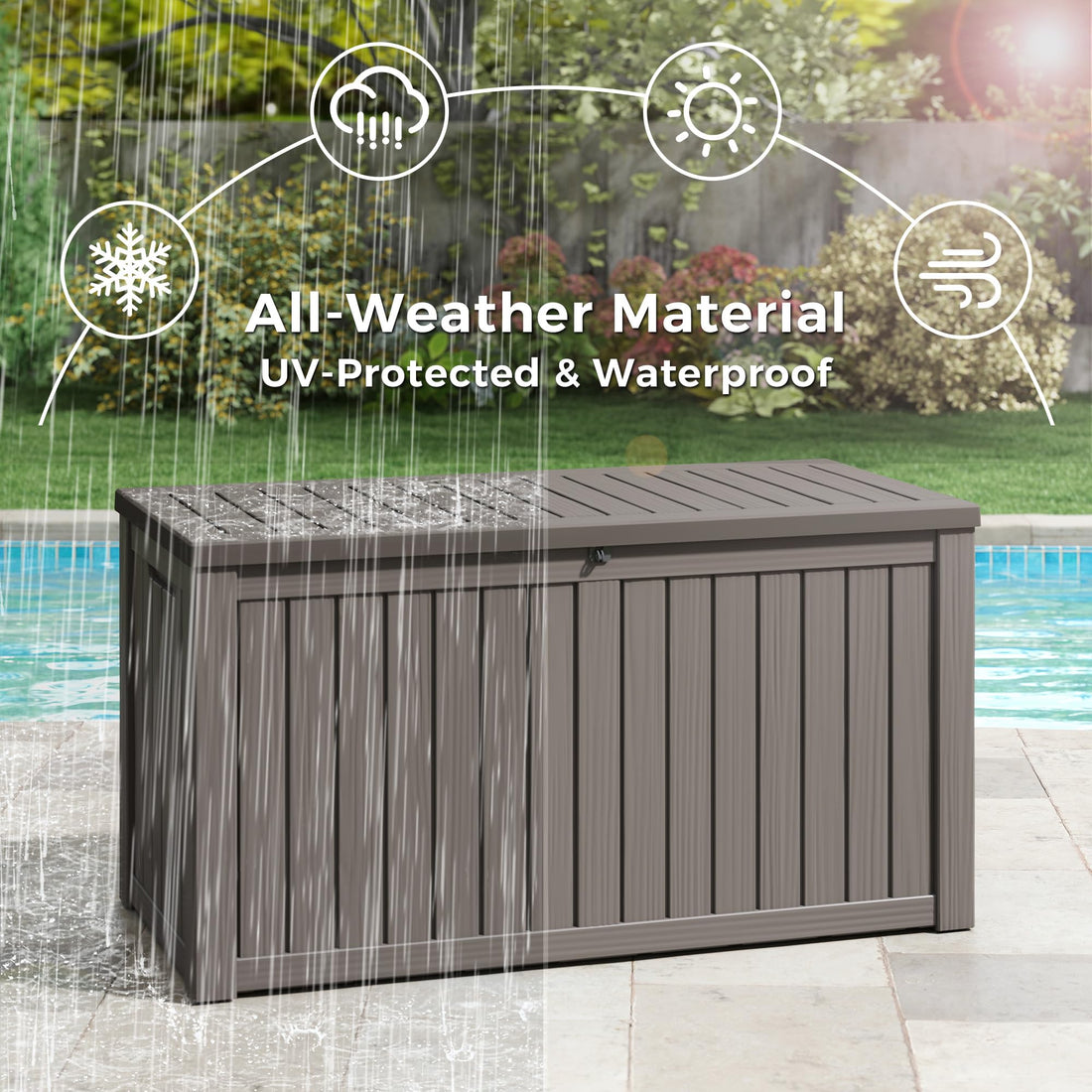 32-Gallon Resin Deck Box 2-Pack, Black