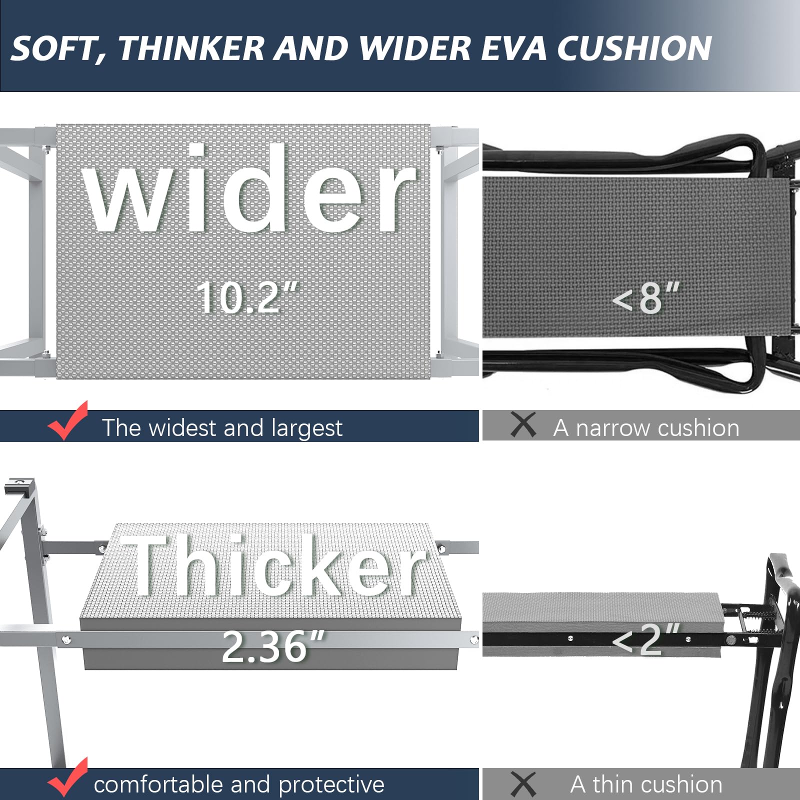 FLINTER Wide Garden Kneeler & Seat, Black