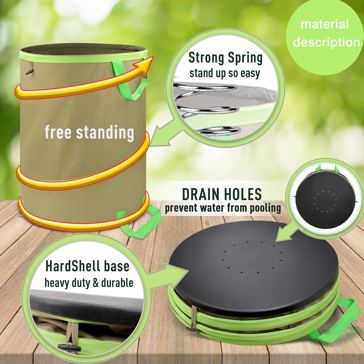 Colwelt 47-Gal Collapsible Garden Bag