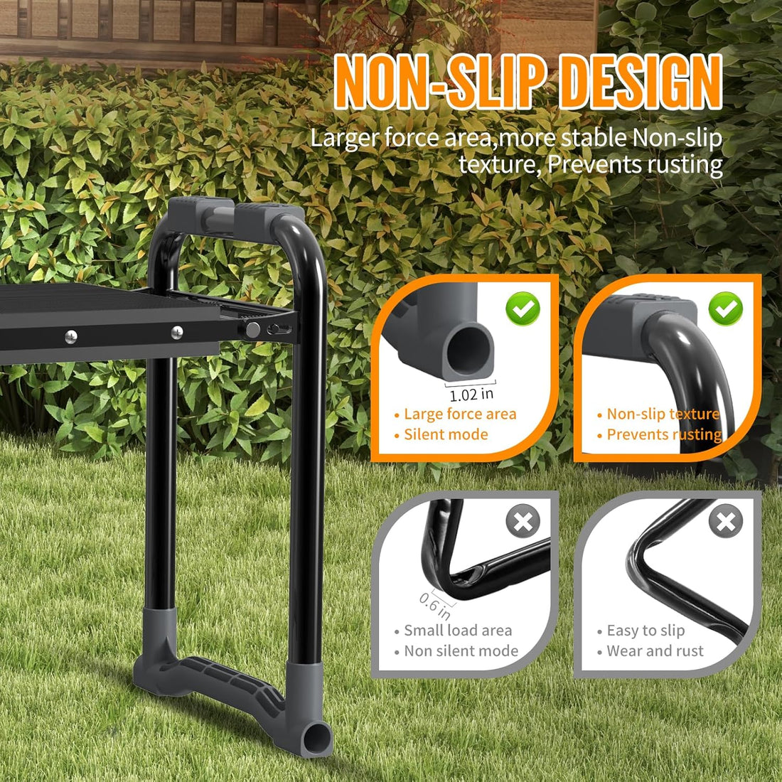 Garden Bench Seat with Kneeling Pad