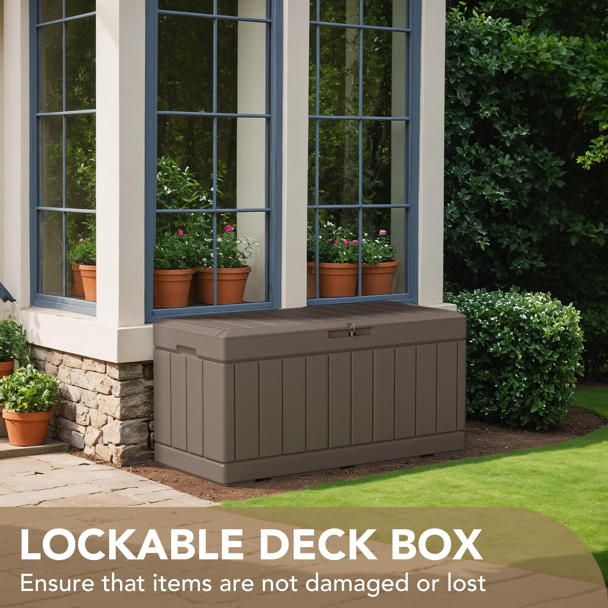 Devoko 100-Gallon Resin Deck Box