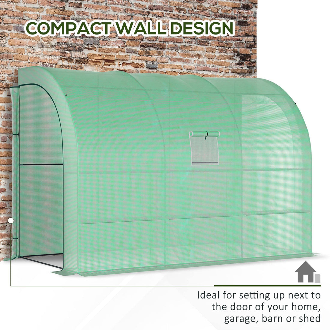 Outsunny 10'x5'x7' Lean-To Walk-in Greenhouse