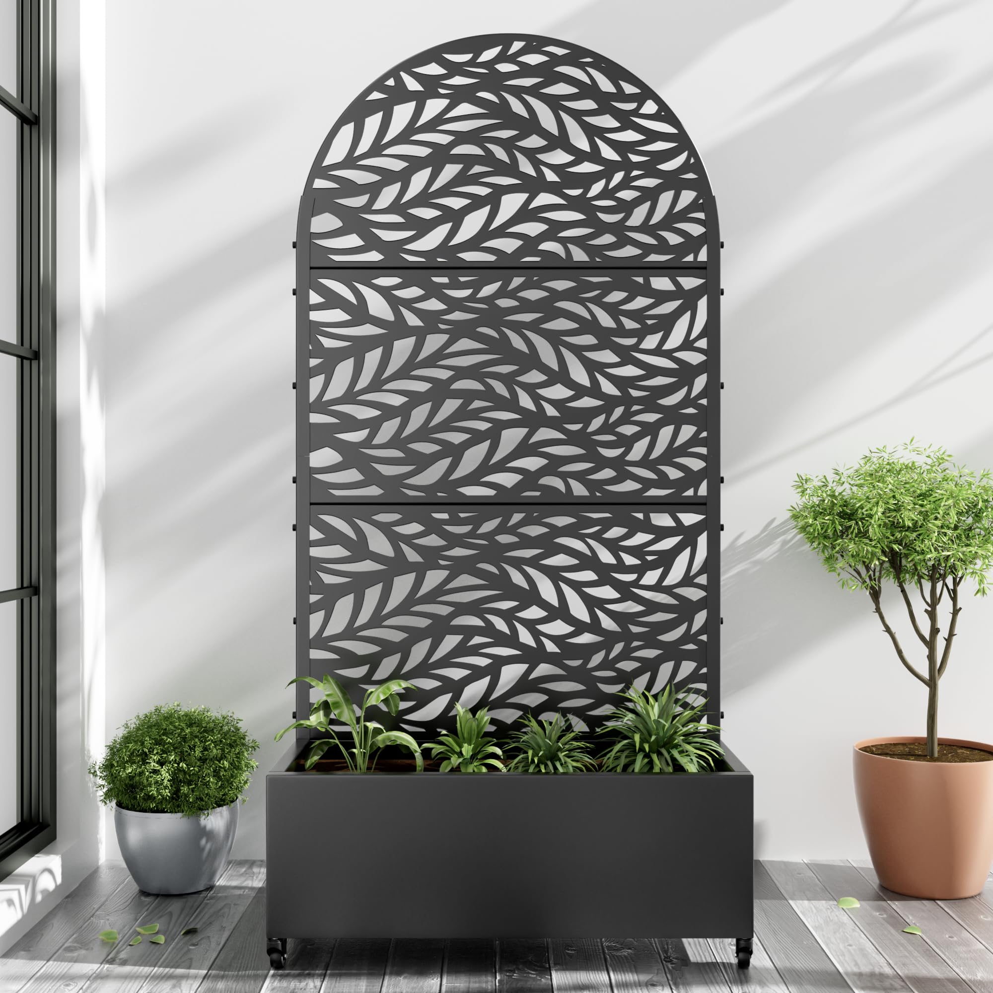 Casaphoria Metal Raised Garden Bed with Trellis