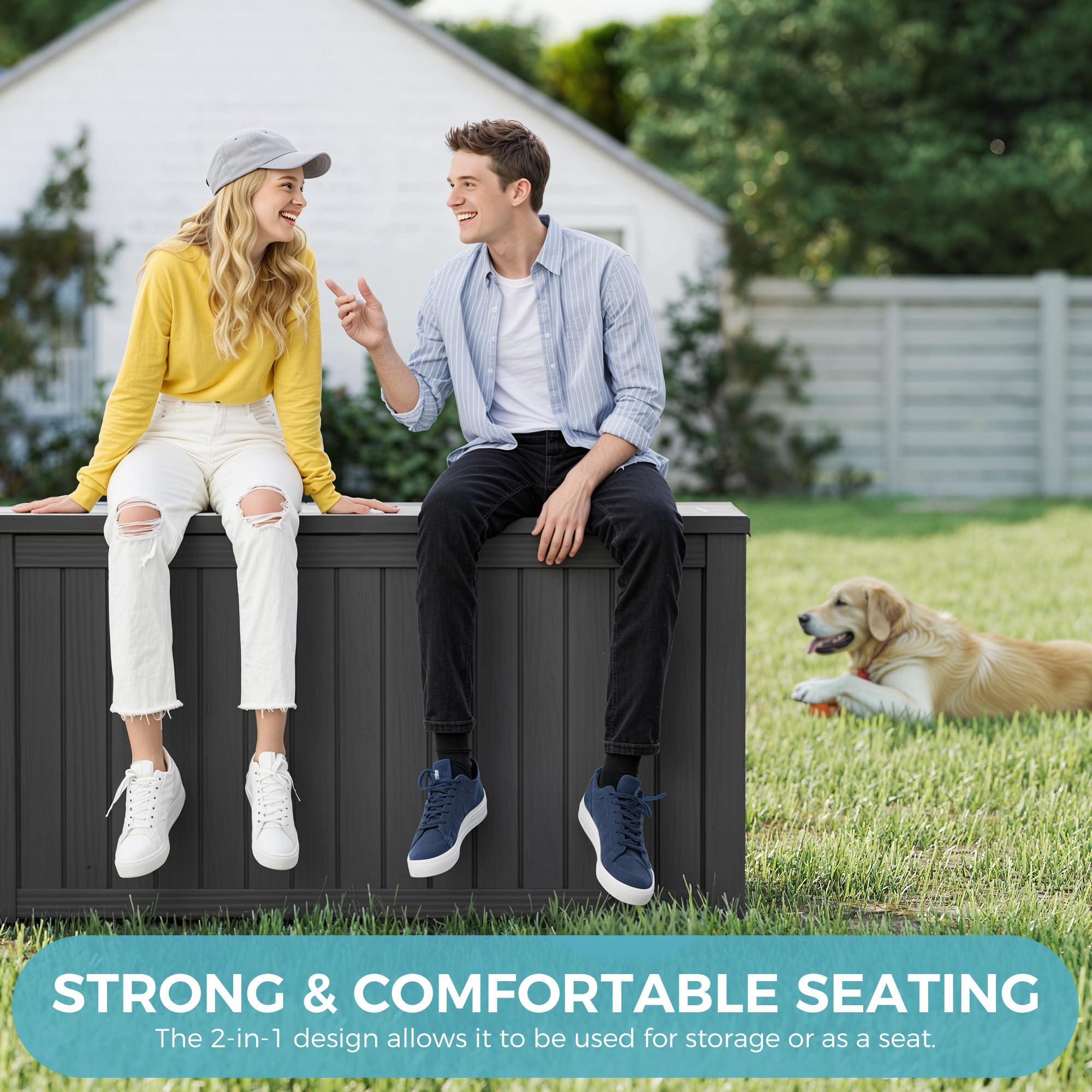 32-Gallon Resin Deck Box 2-Pack, Black