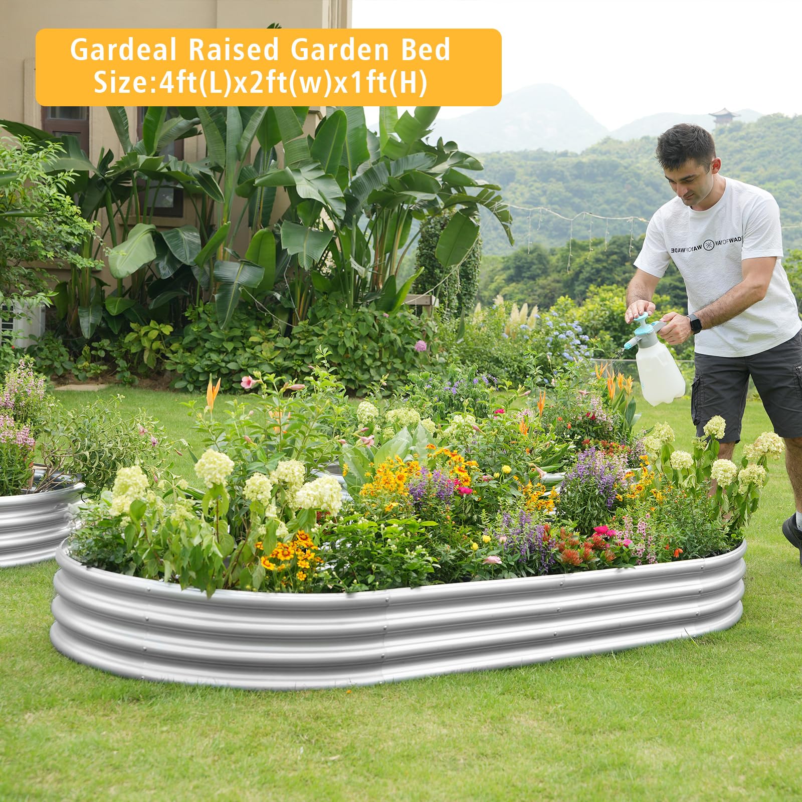 Galvanized Metal Raised Garden Bed Kit 2x2x1ft