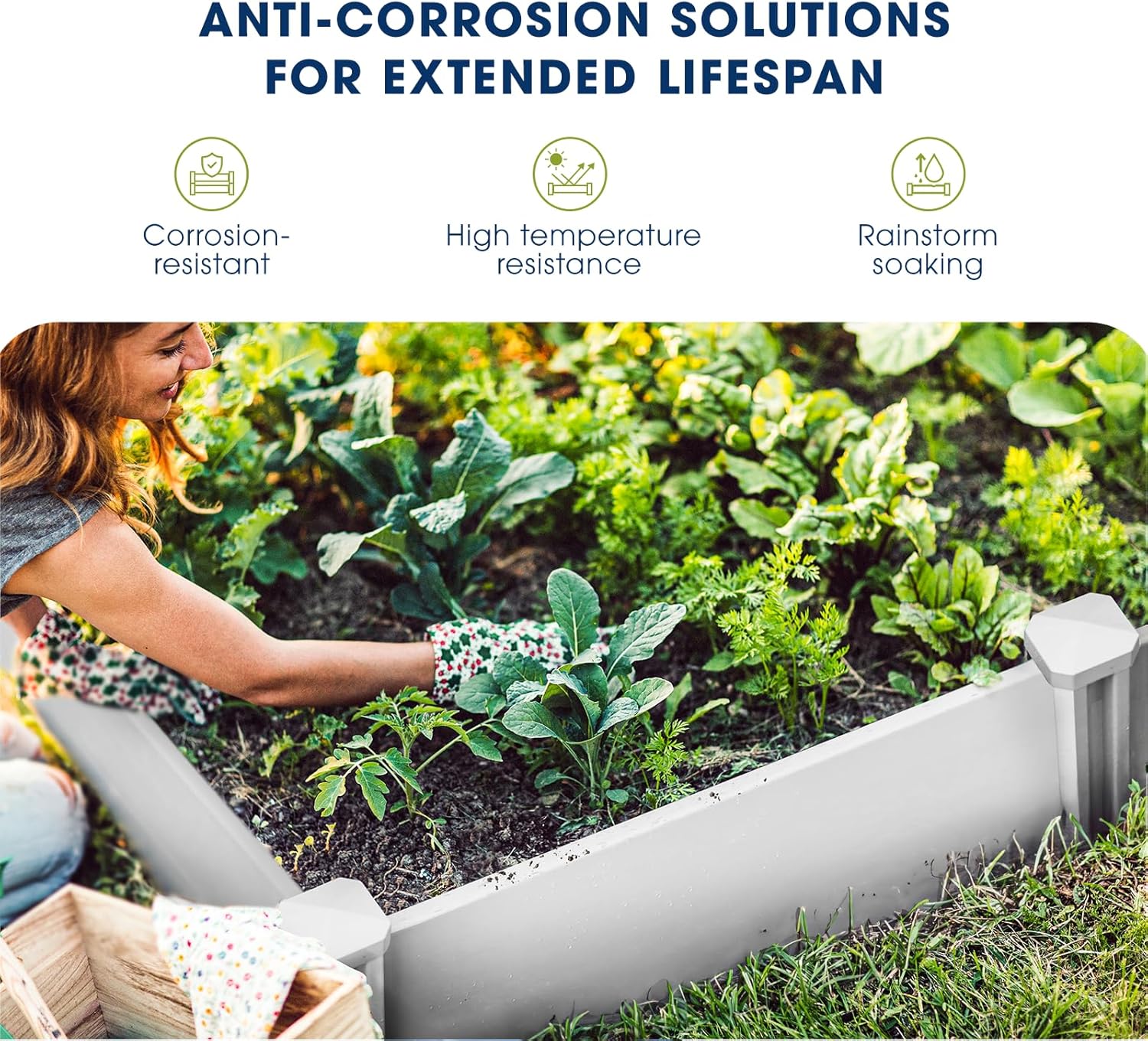 PASAMIC 4x4x1ft Vinyl Raised Garden Bed