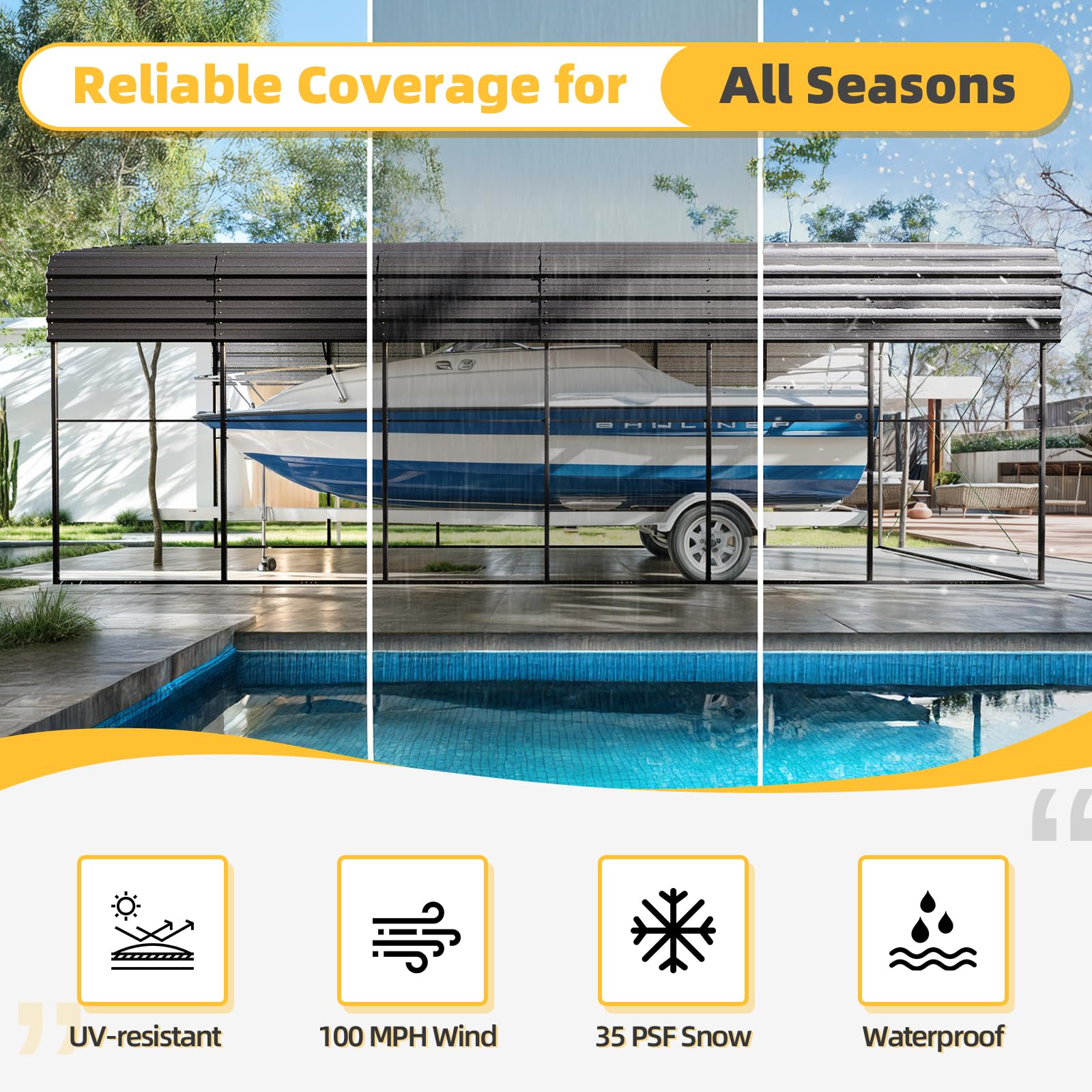 EROMMY 20x30 Ft Heavy-Duty Metal Carport