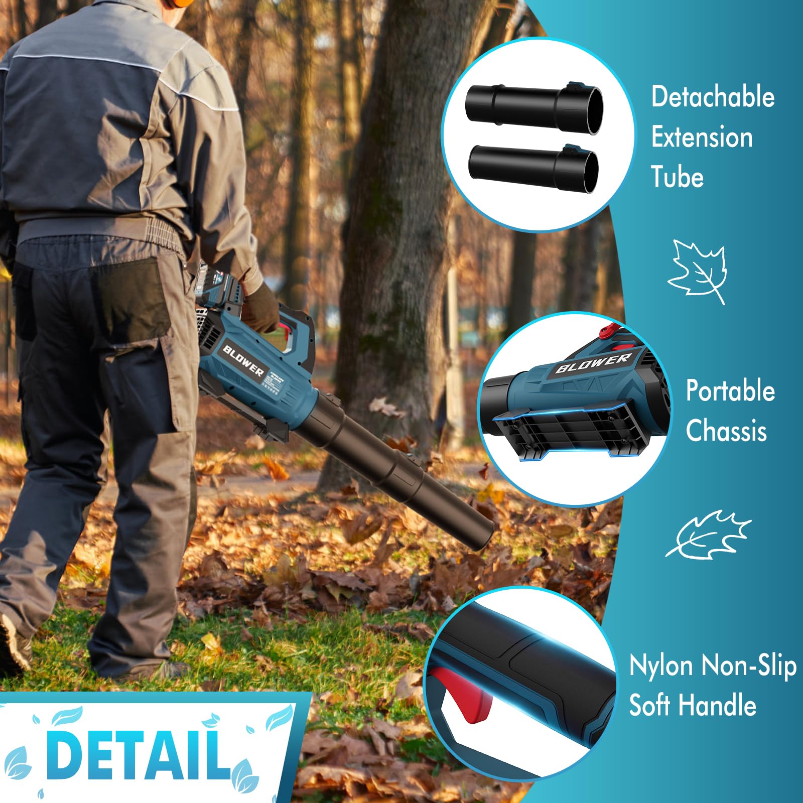 21V Cordless Leaf Blower, 630CFM/160MPH