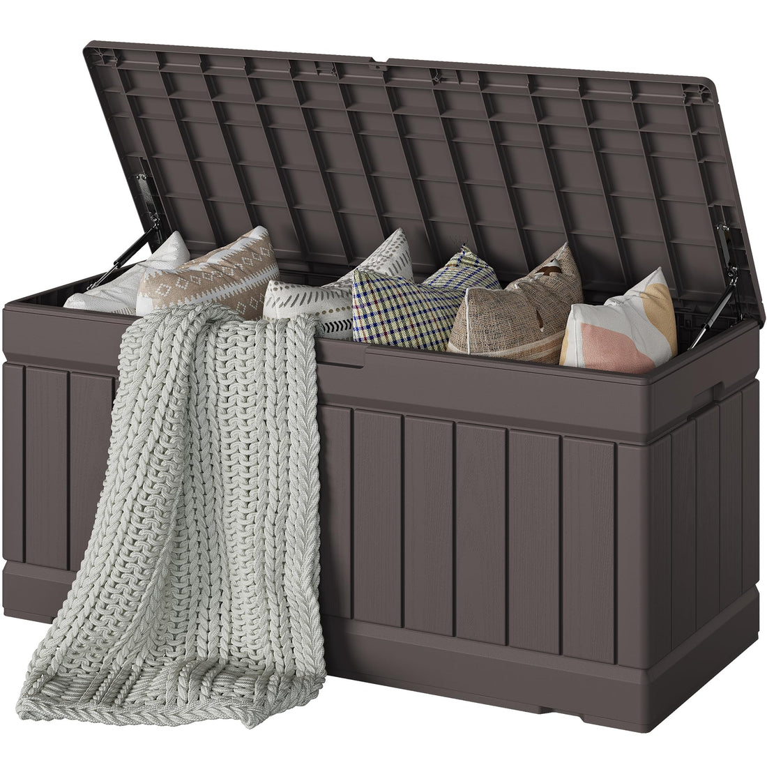 Devoko 30-Gallon Resin Deck Storage Box, Black