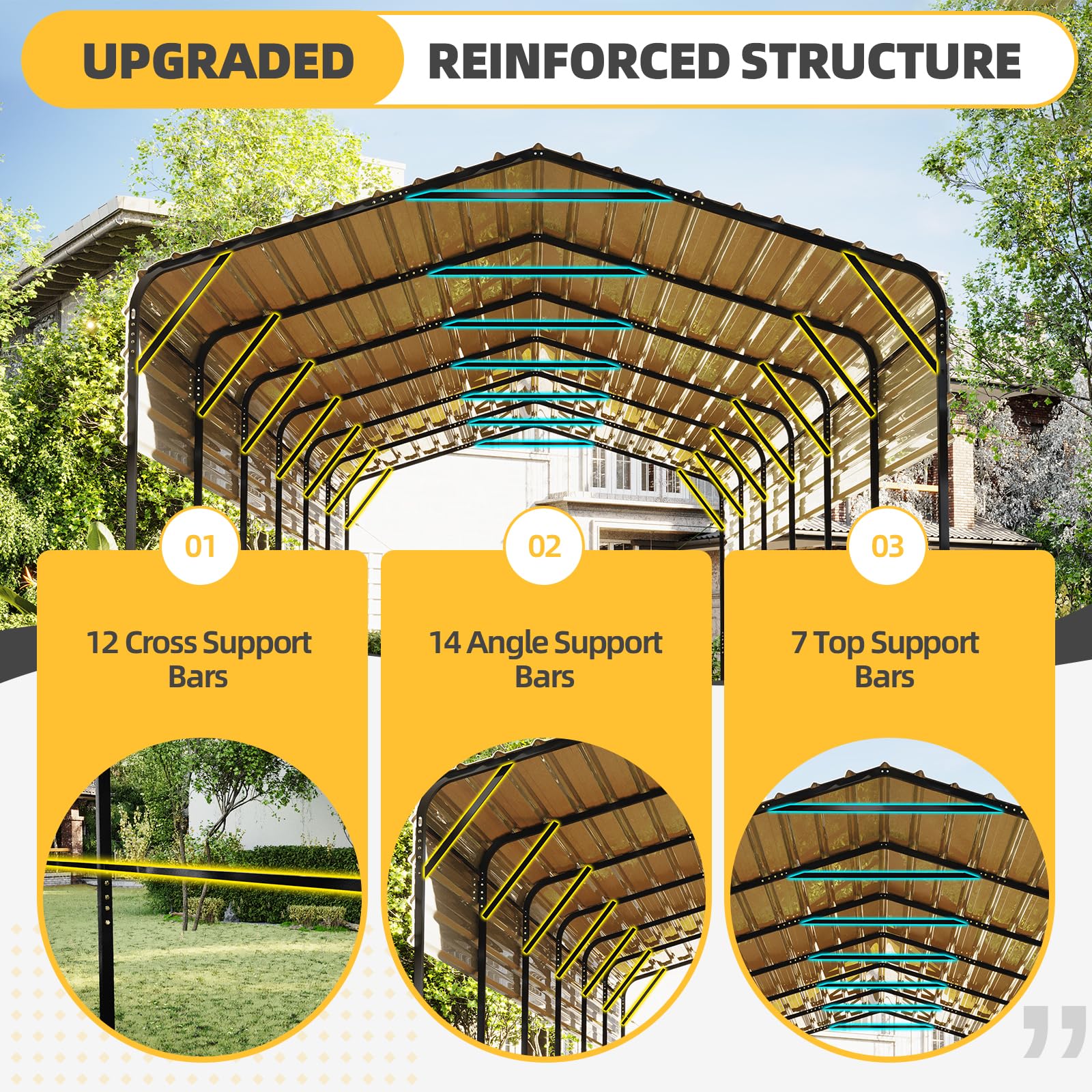 EROMMY 20x30 Ft Heavy-Duty Metal Carport