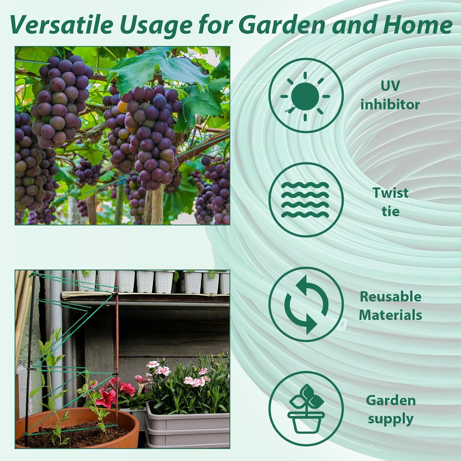 "YDSL 100ft Soft Plant Ties, 3-Pack (2.5mm)"