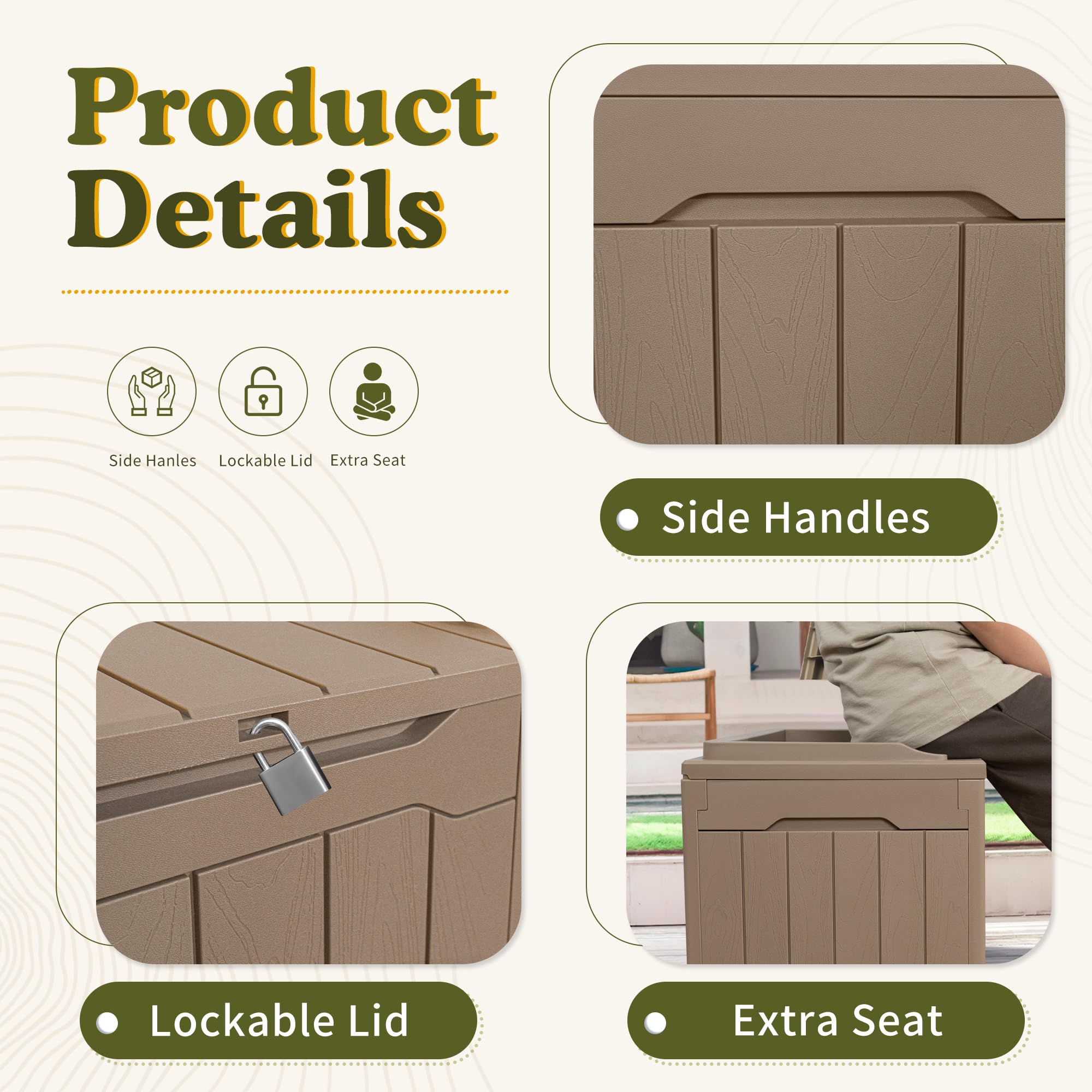 Devoko 100-Gallon Resin Deck Box