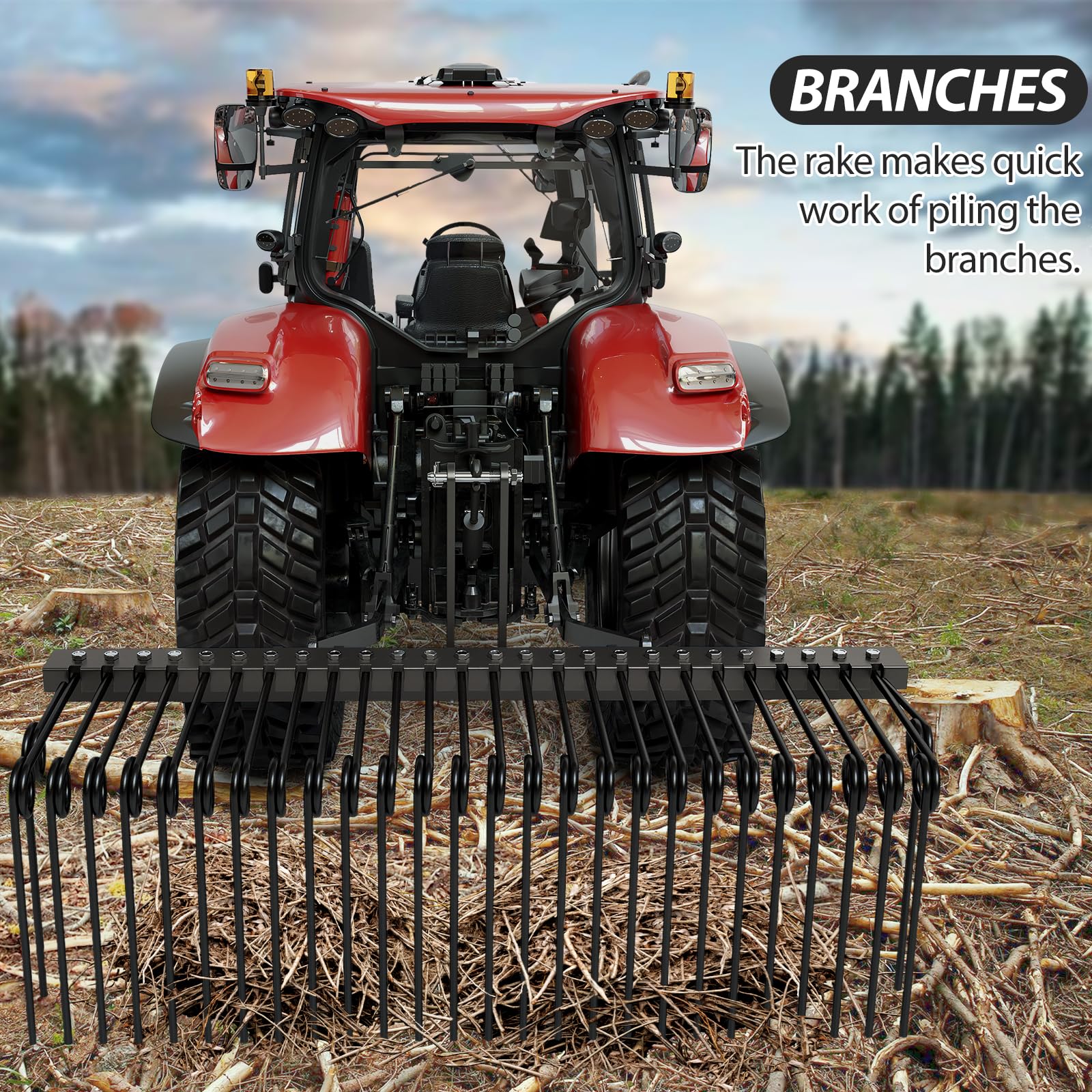 60" 3-Point Tractor Rake
