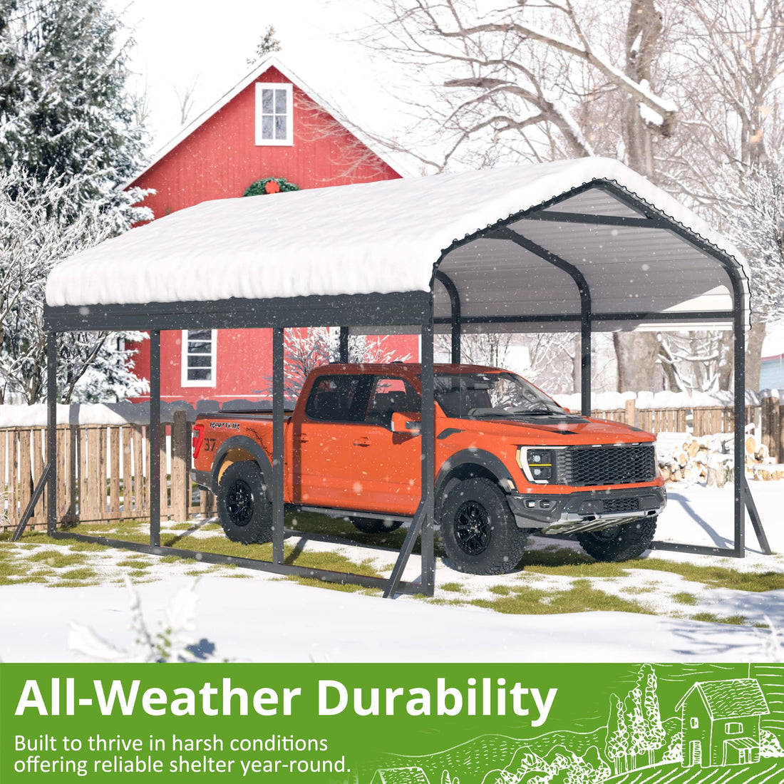 20x30 Ft Heavy-Duty Metal Carport