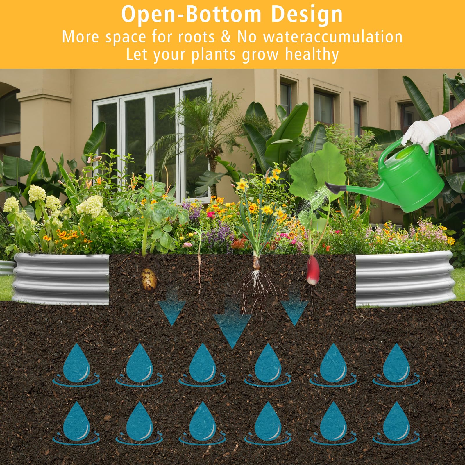 Galvanized Metal Raised Garden Bed Kit 2x2x1ft