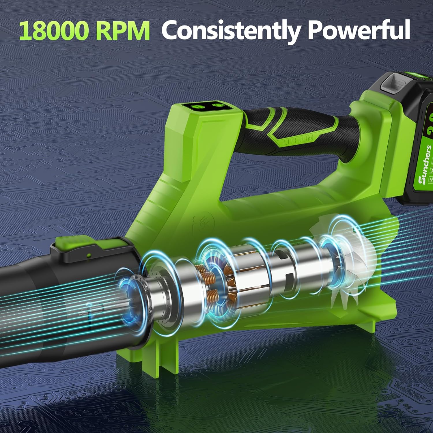 20V Cordless Leaf Blower, 2 Batteries Included