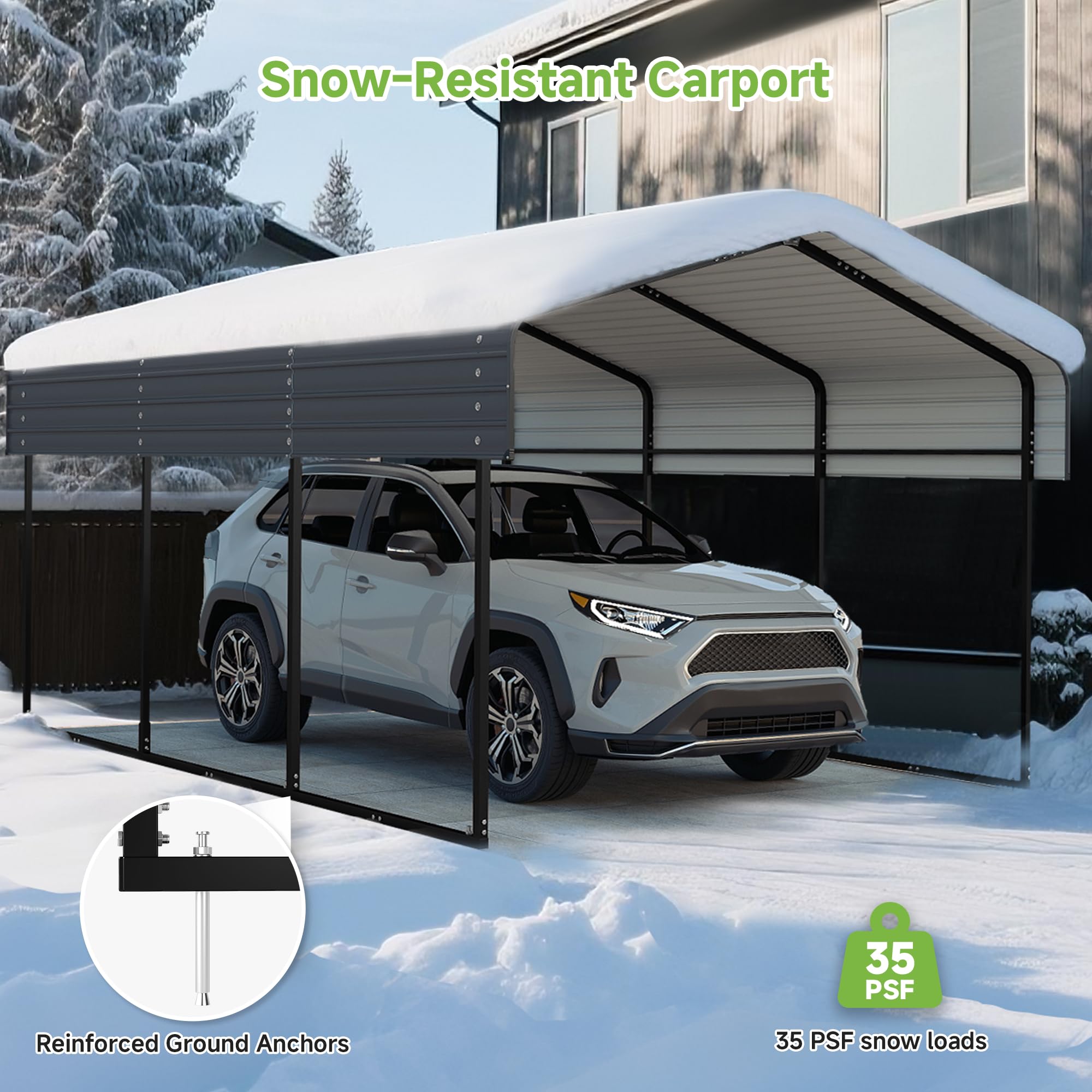 12x20 Ft Real Relax Heavy-Duty Carport
