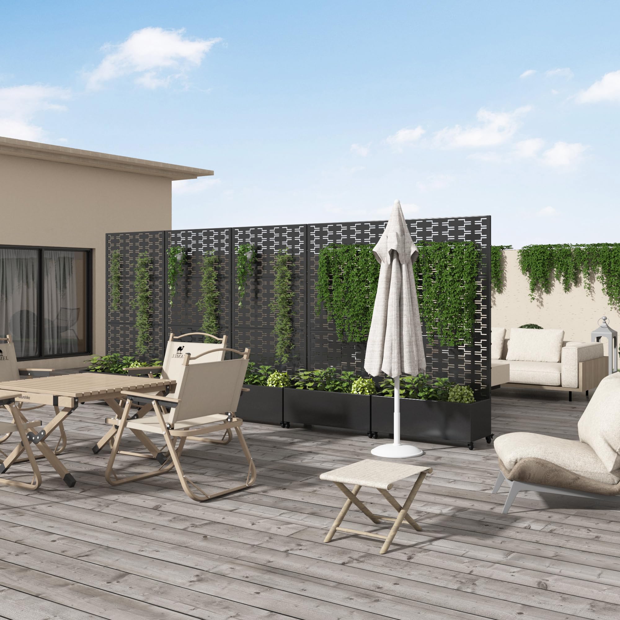 Casaphoria Metal Raised Garden Bed with Trellis