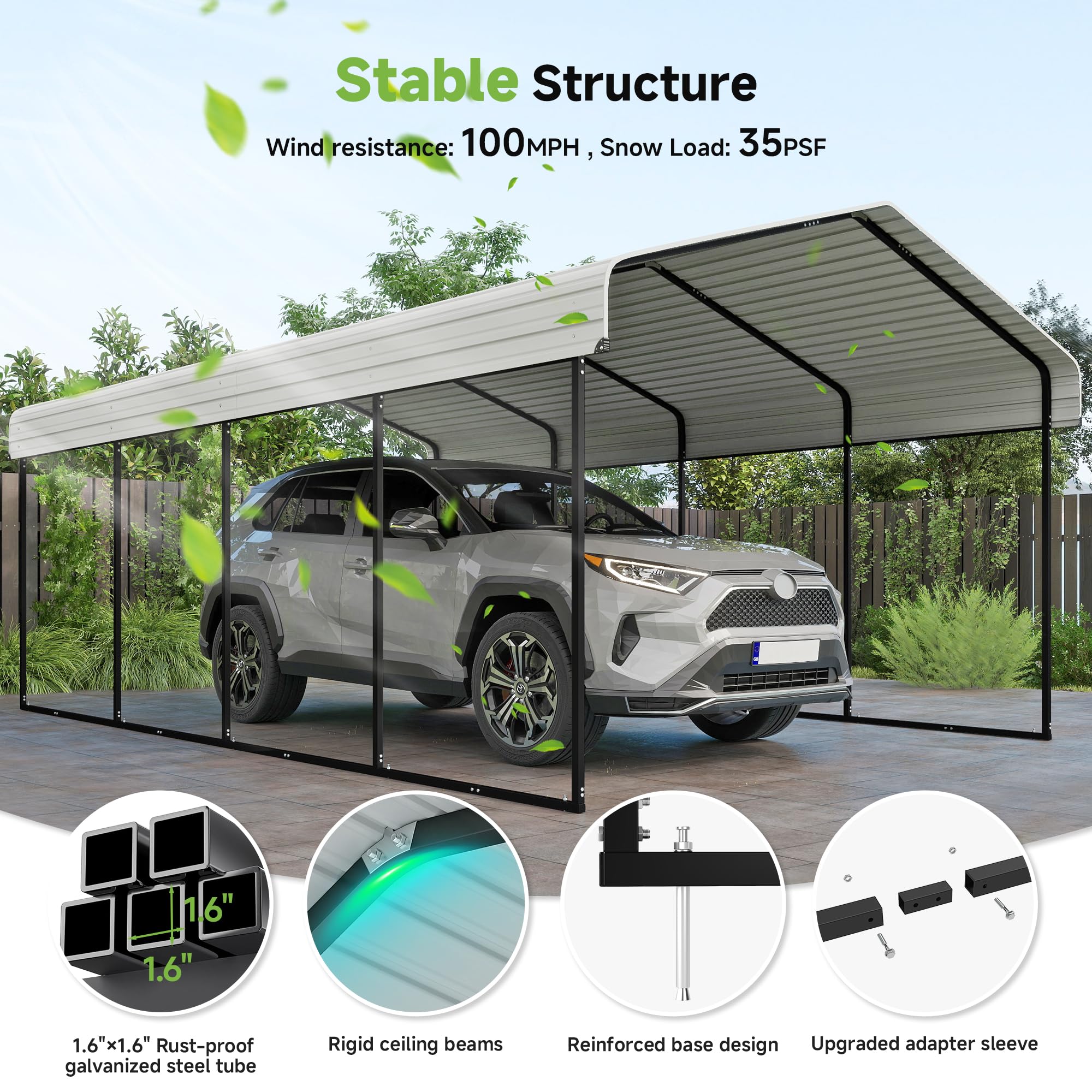 12x20 Ft Real Relax Heavy-Duty Carport