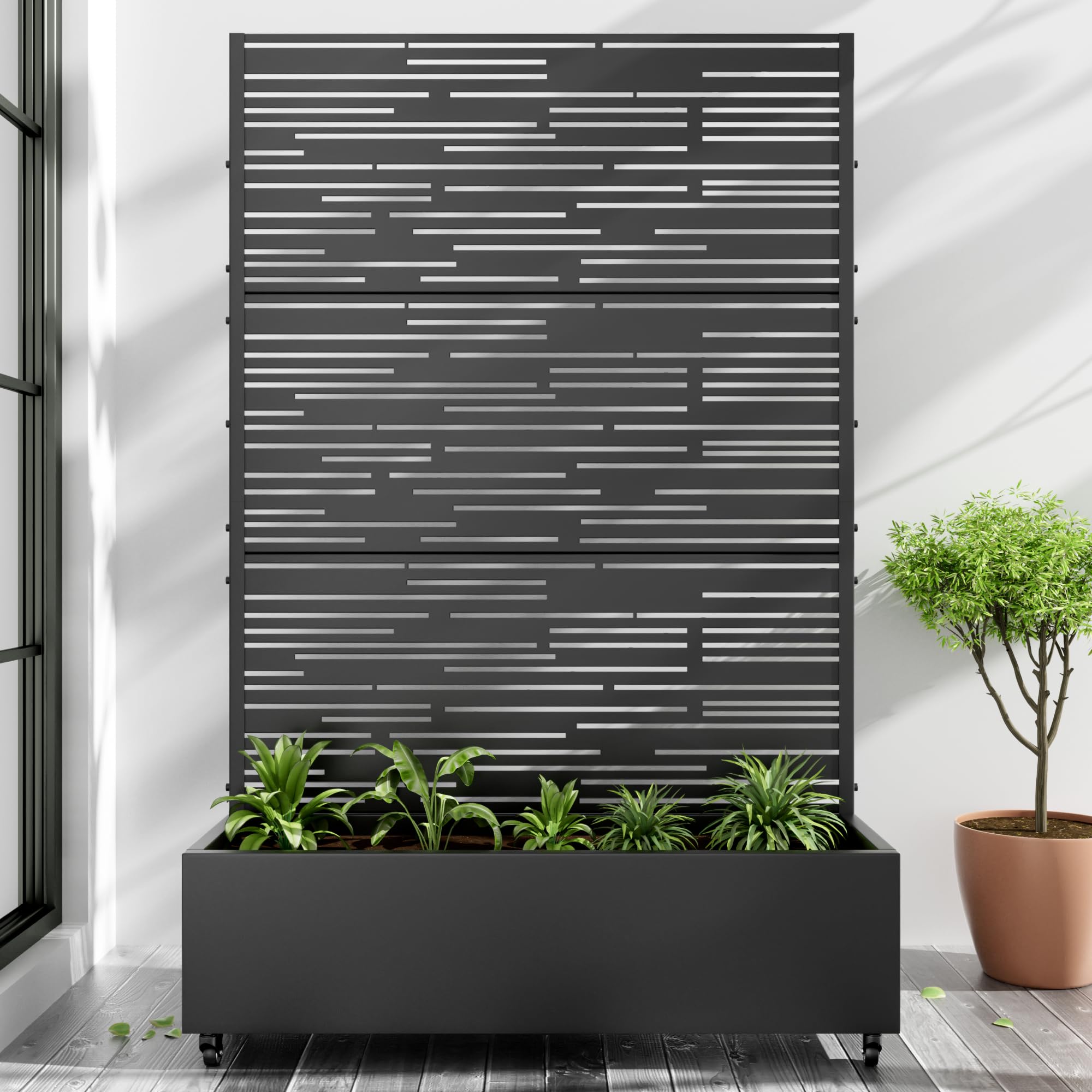 Casaphoria Metal Raised Garden Bed with Trellis