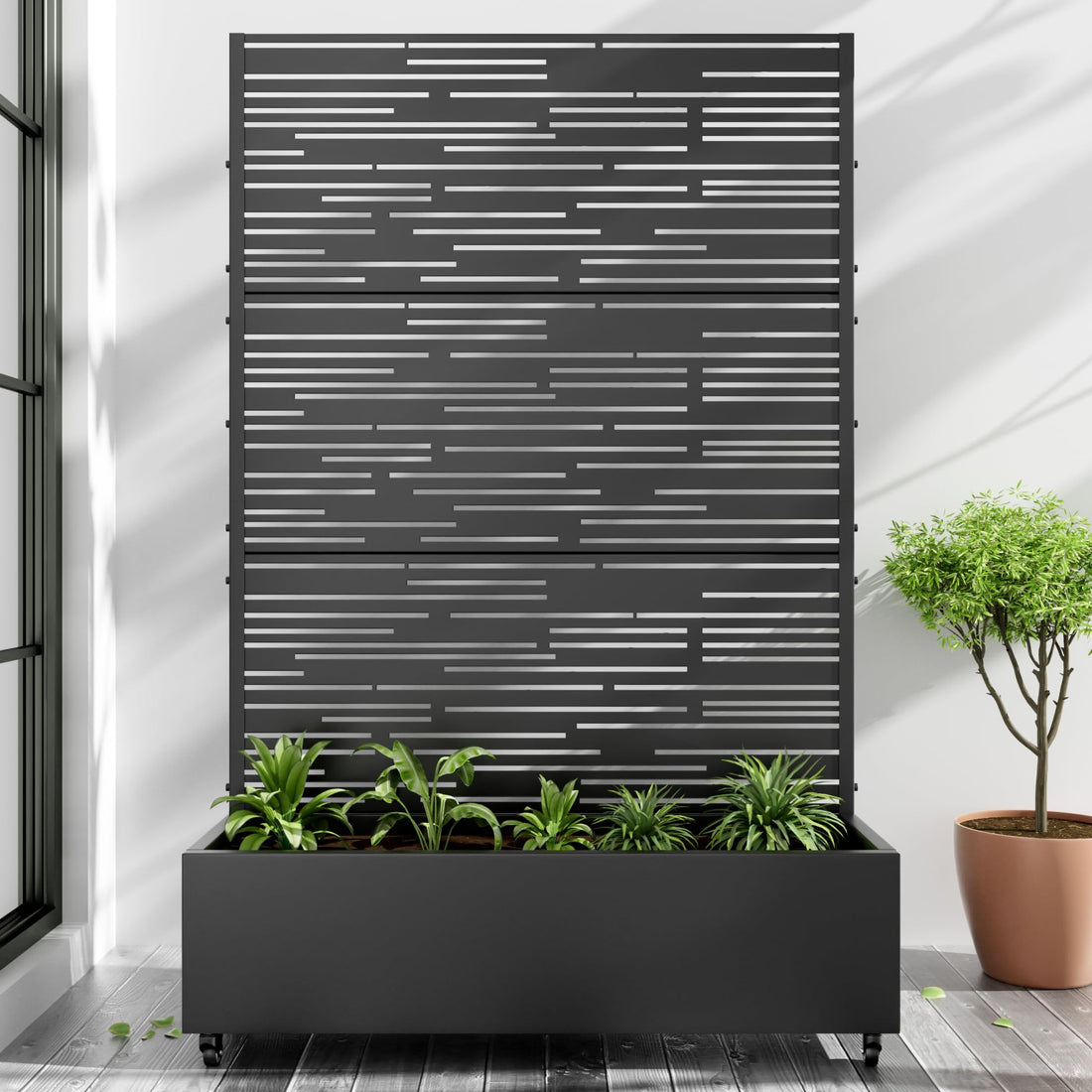 Casaphoria Metal Raised Garden Bed with Trellis