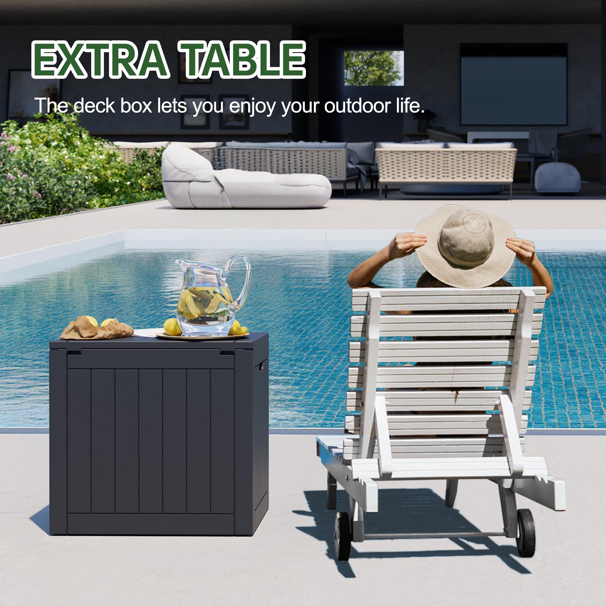 32-Gallon Resin Deck Box 2-Pack, Black