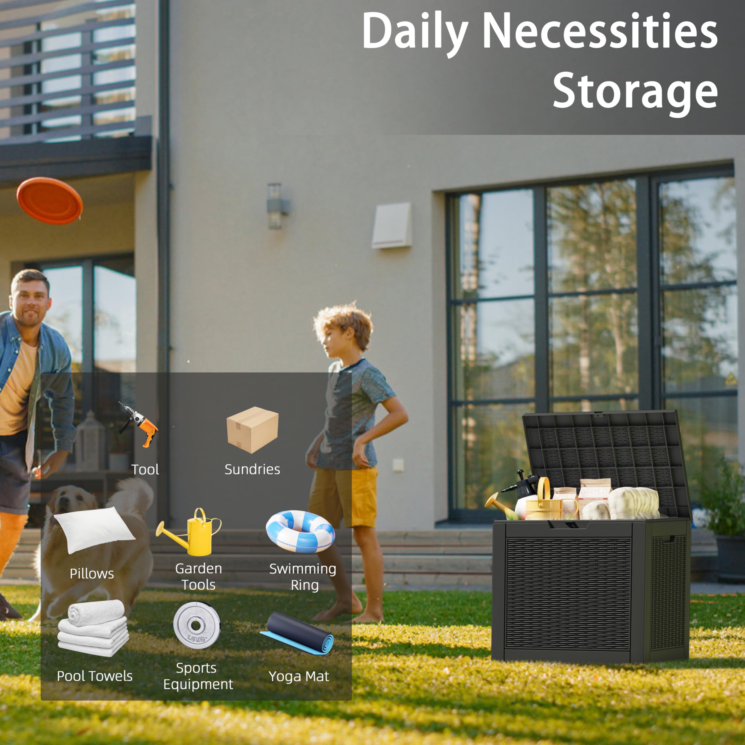 32-Gallon Resin Deck Box 2-Pack, Black