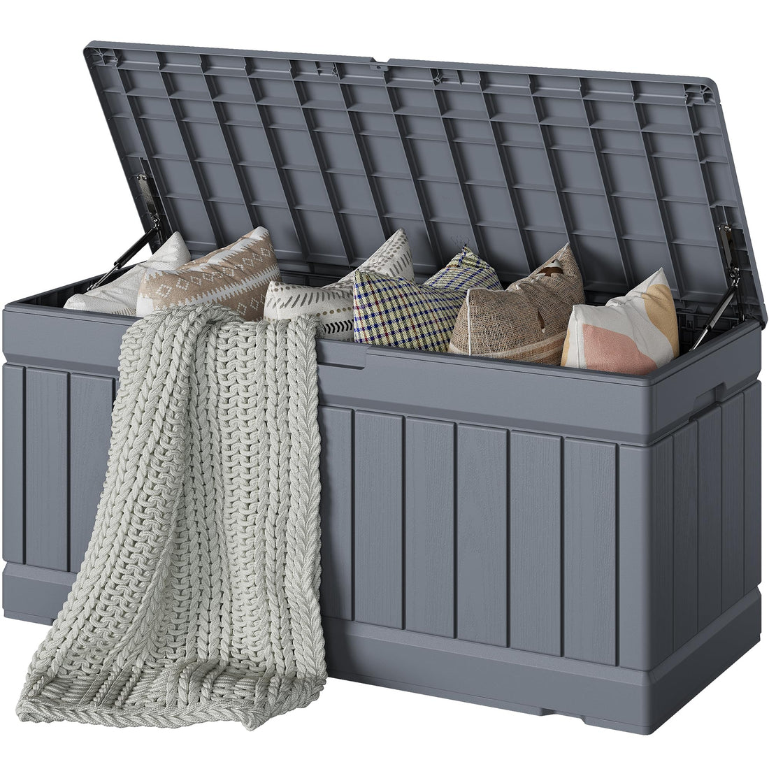 Devoko 30-Gallon Resin Deck Storage Box, Black