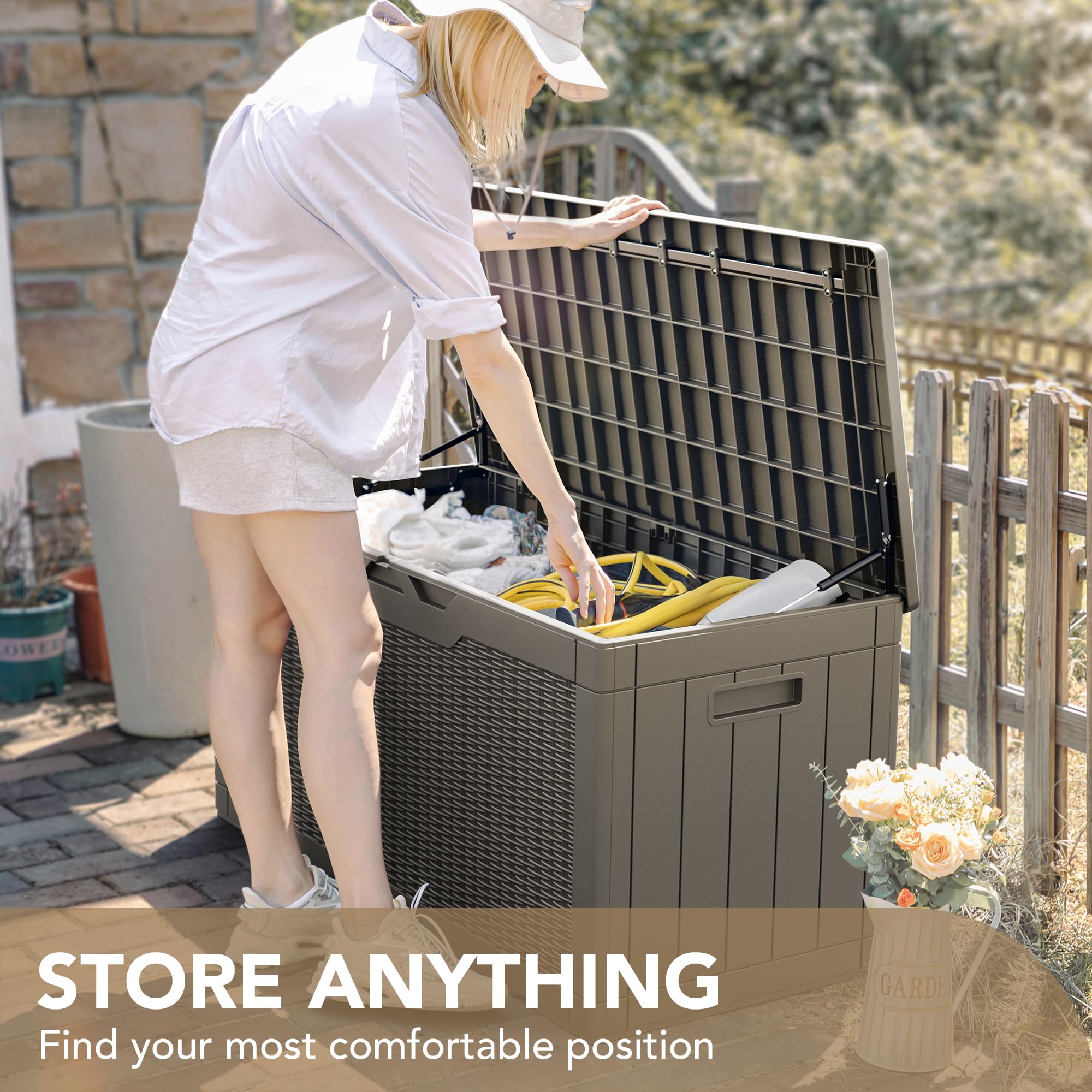 Devoko 100-Gallon Resin Deck Box