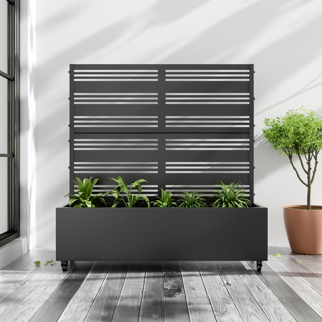 Casaphoria Metal Raised Garden Bed with Trellis