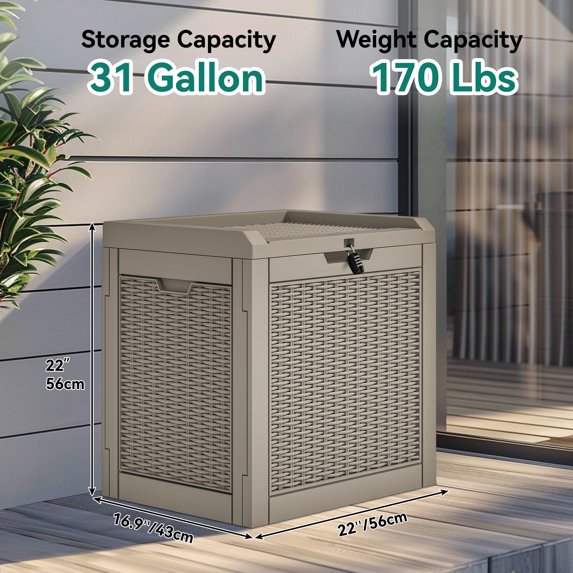 YITAHOME 260-Gallon Double-Wall Deck Box