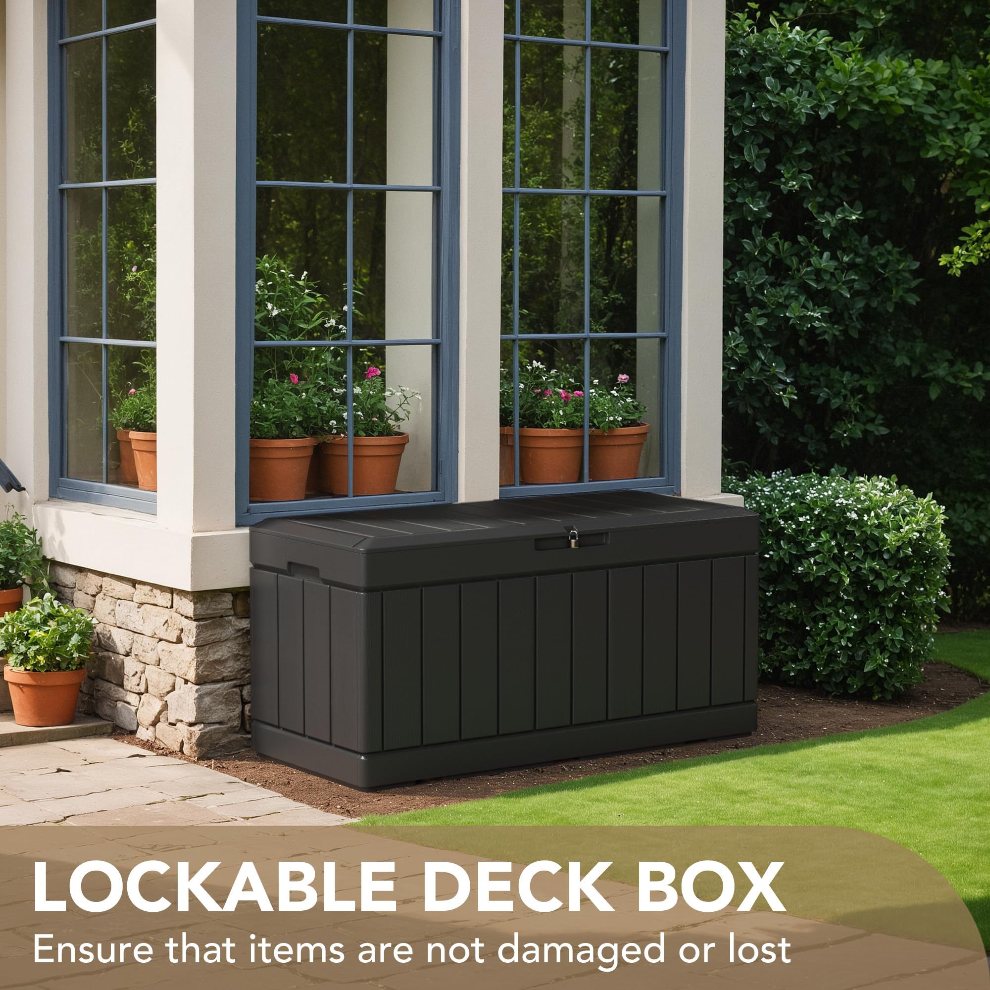 Devoko 100-Gallon Resin Deck Box