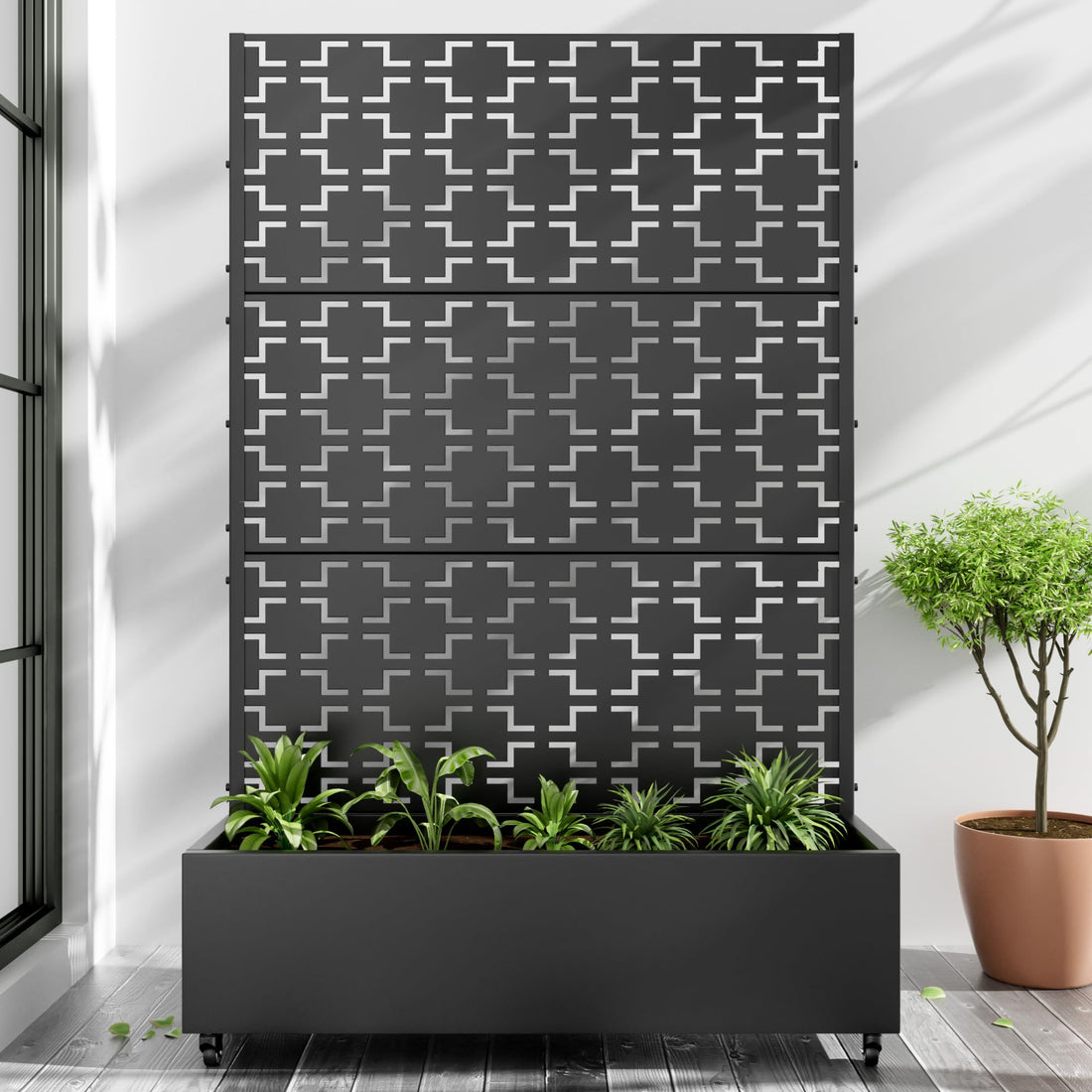 Casaphoria Metal Raised Garden Bed with Trellis