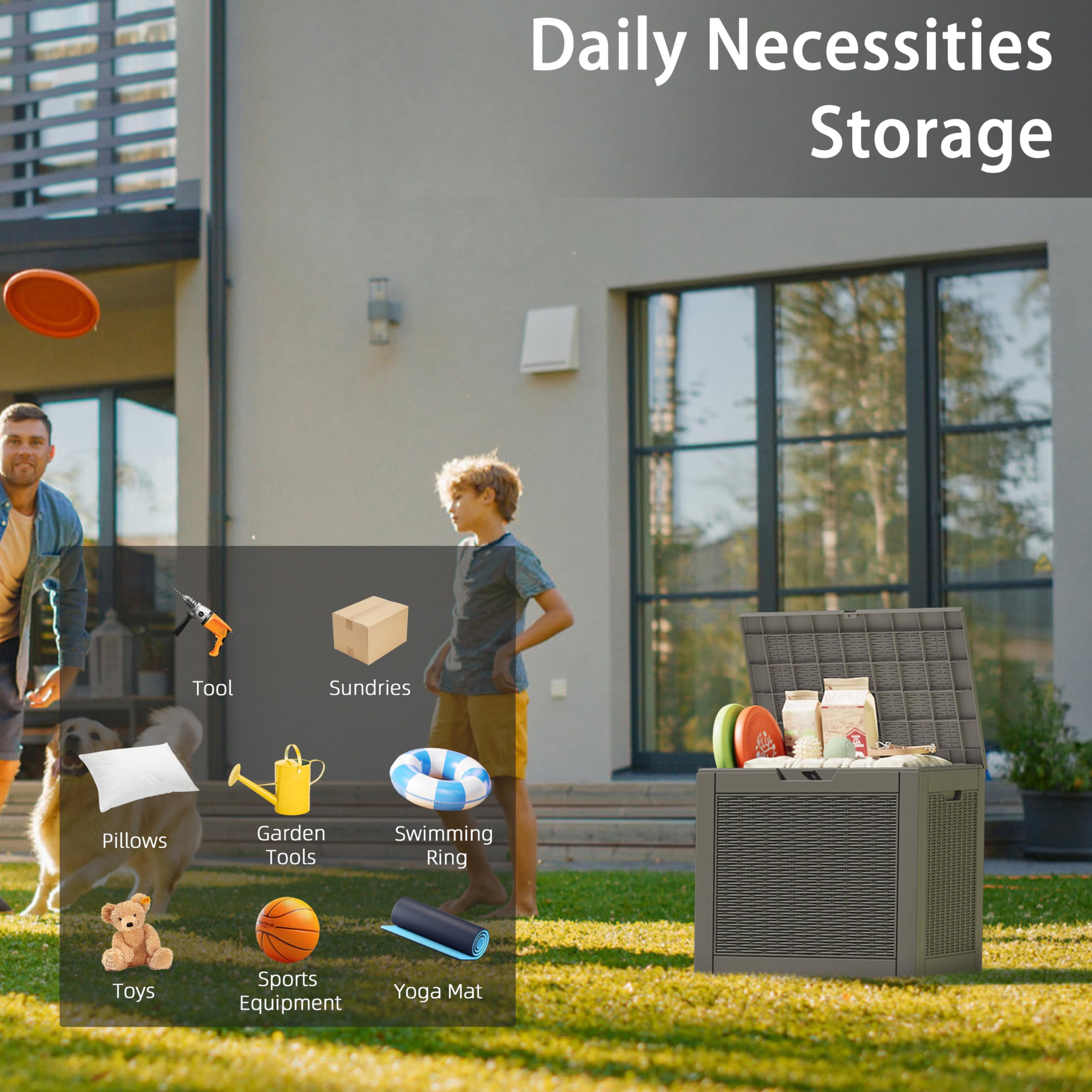 32-Gallon Resin Deck Box 2-Pack, Black