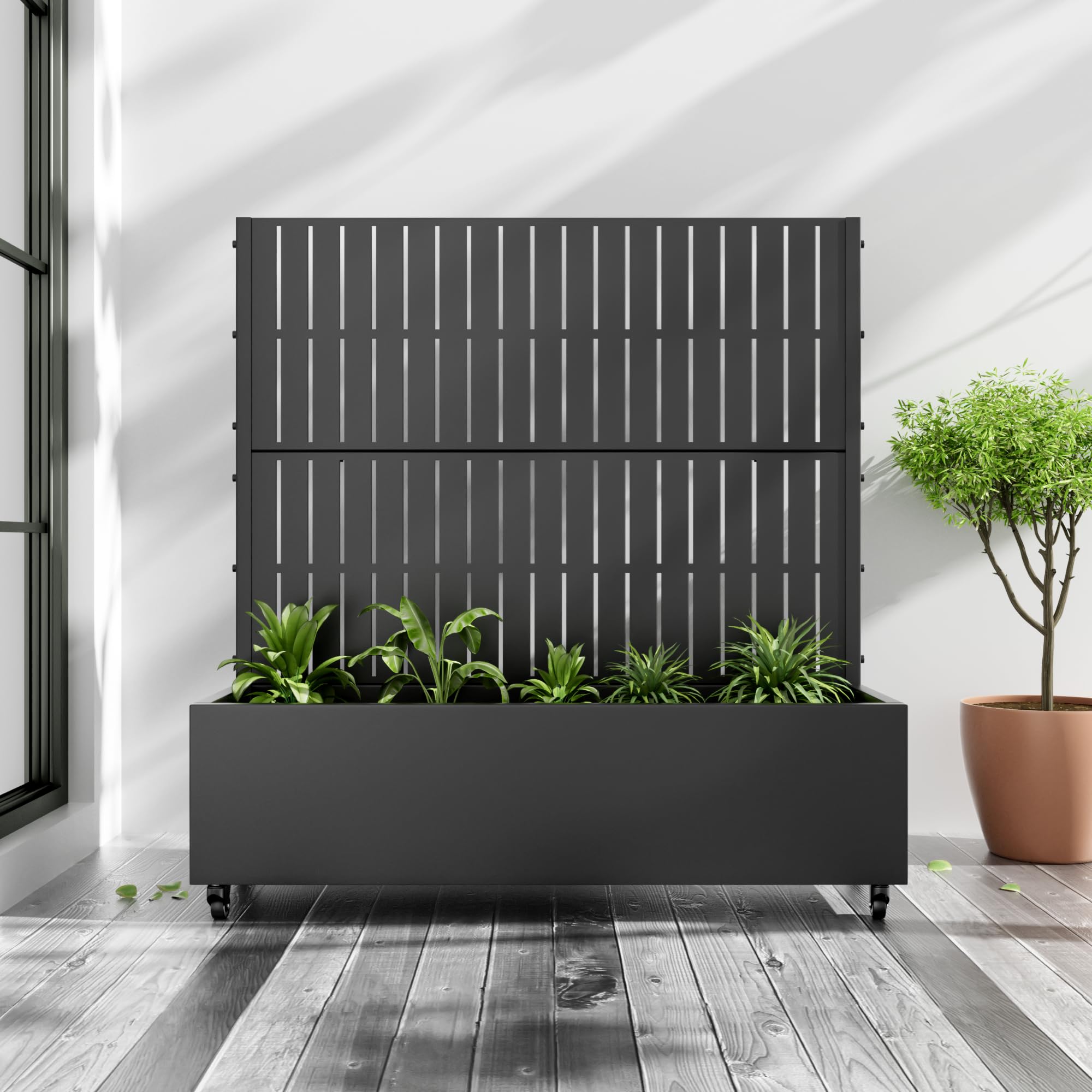 Casaphoria Metal Raised Garden Bed with Trellis