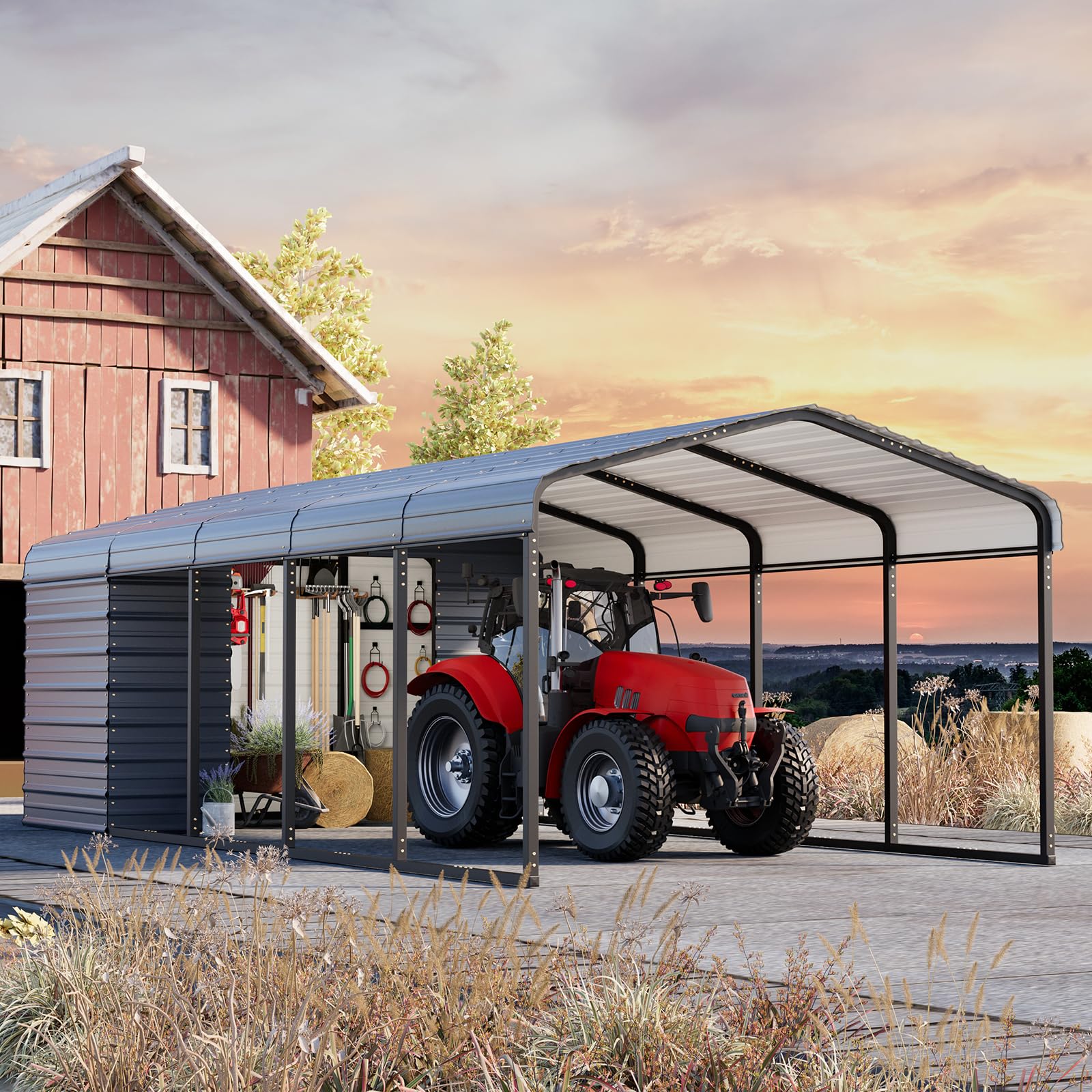 EROMMY 20x30 Ft Heavy-Duty Metal Carport