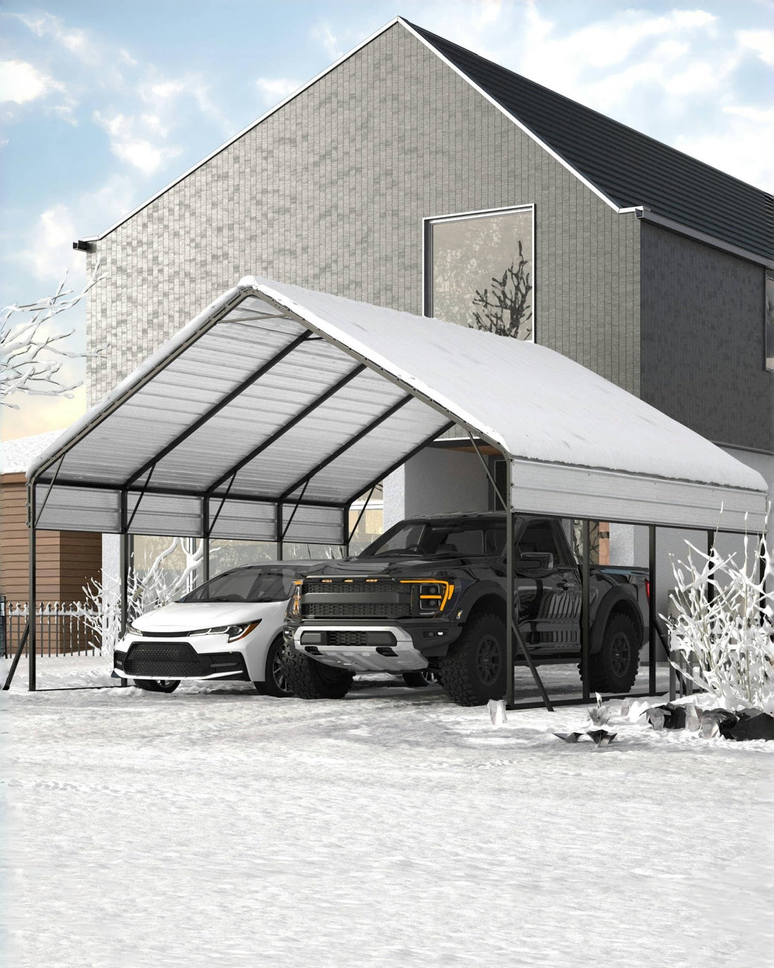 11x20x9 Ft Vertical Roof Metal Carport