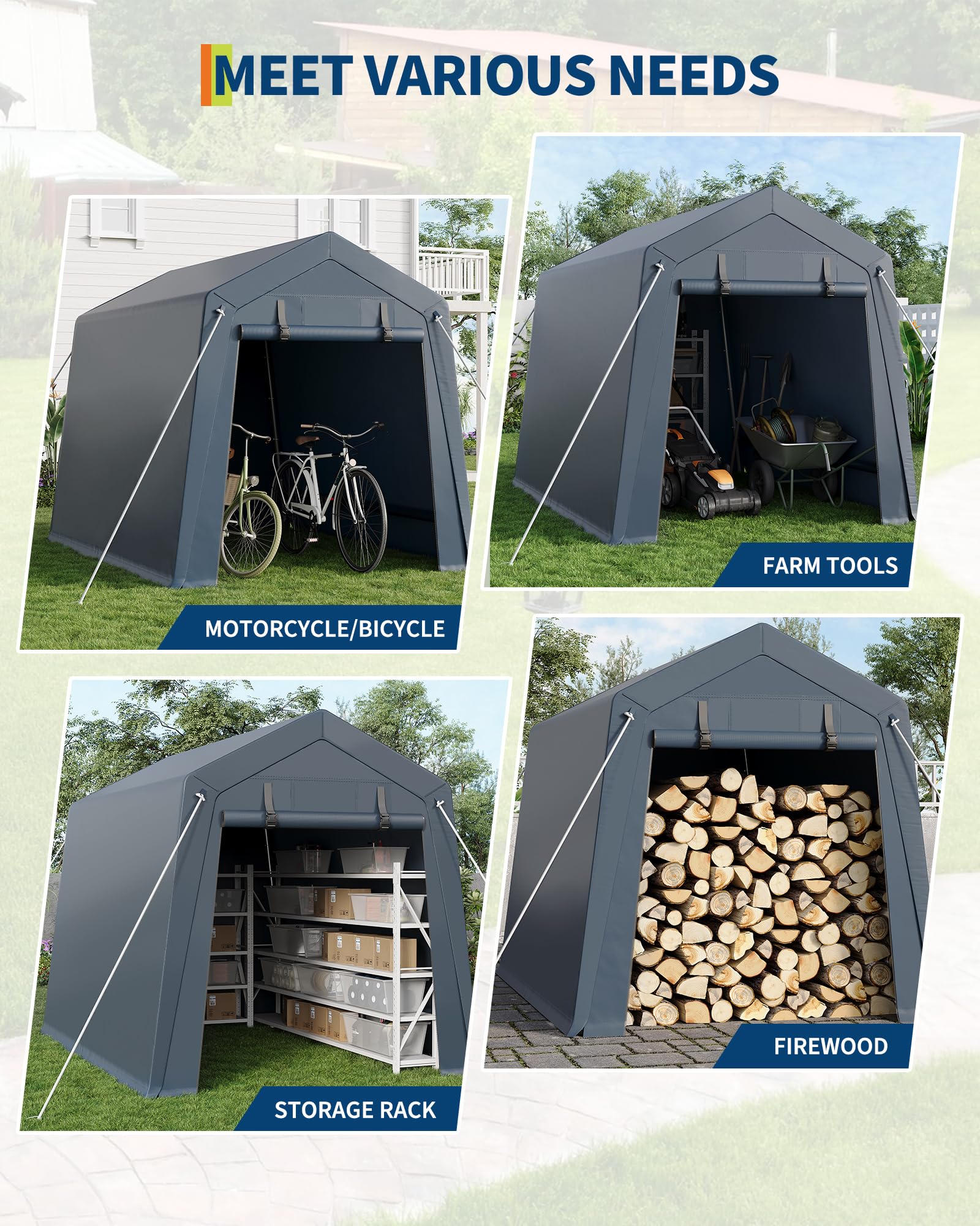 6x6 Ft Heavy-Duty Carport Tent