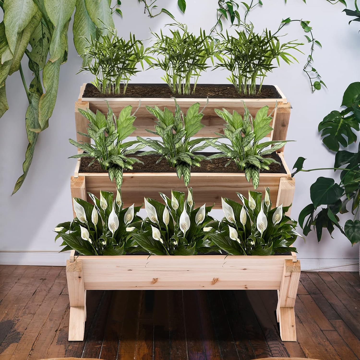 3-Tier Wooden Vertical Raised Garden Bed