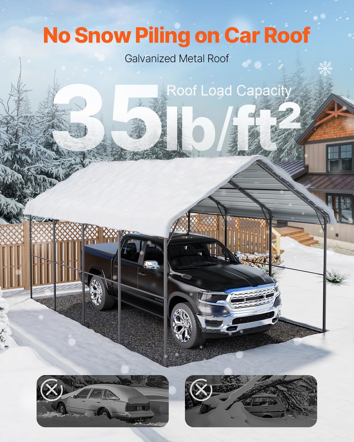 10x20 Ft VEVOR Heavy-Duty Carport