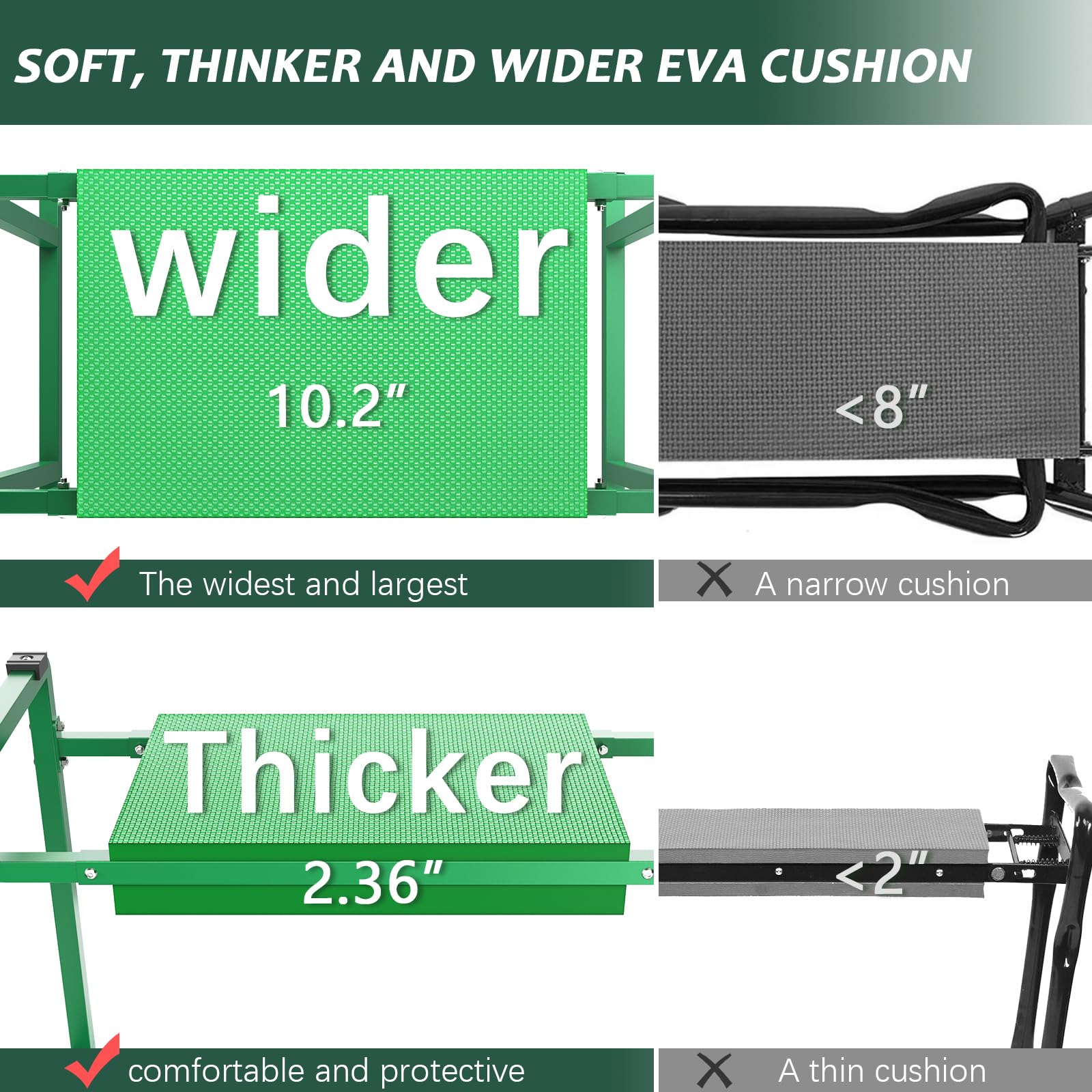 FLINTER Wide Garden Kneeler & Seat, Black