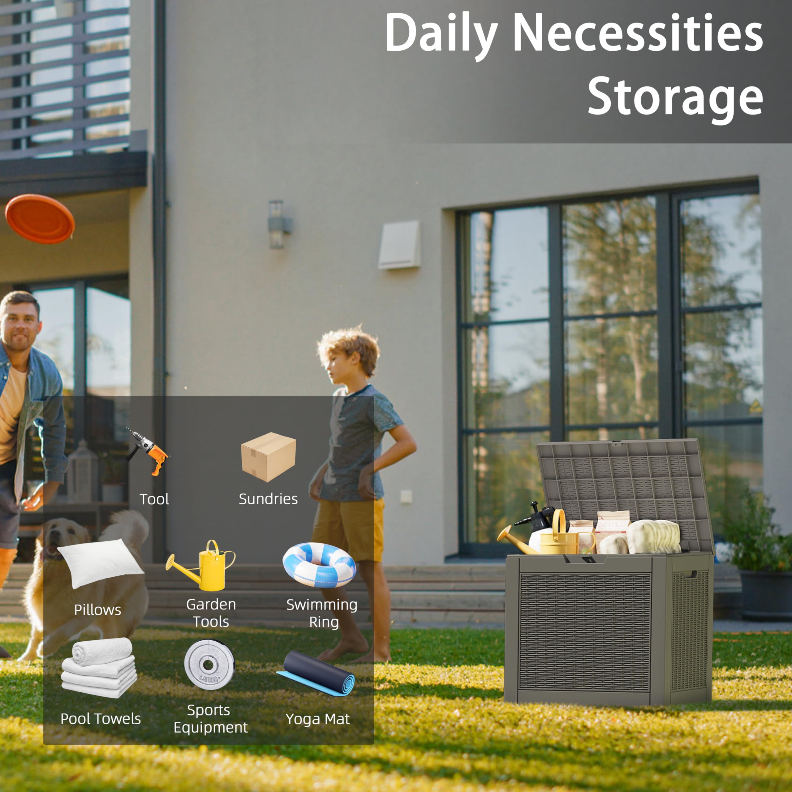 32-Gallon Resin Deck Box 2-Pack, Black