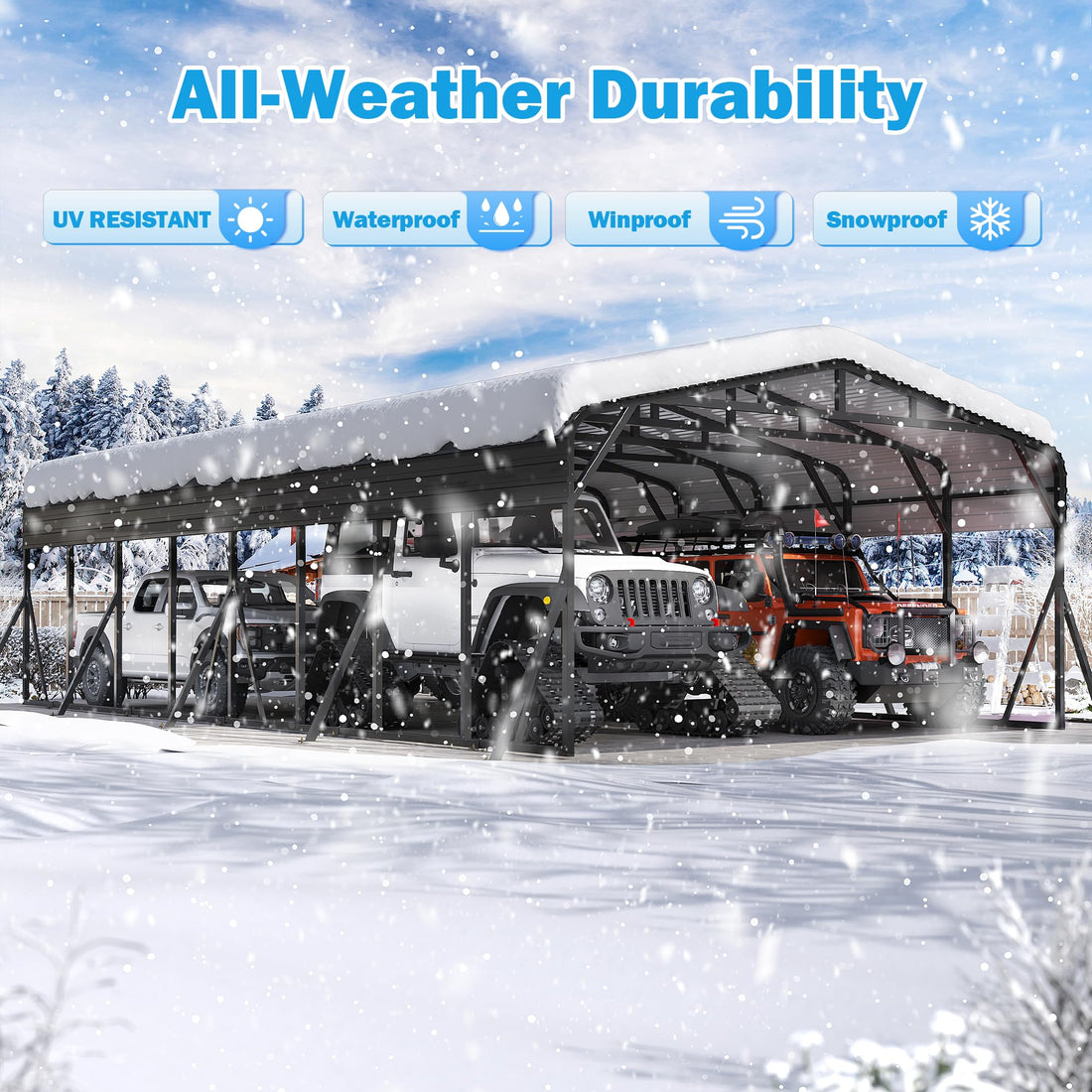 20x30 Ft Heavy-Duty Metal Carport
